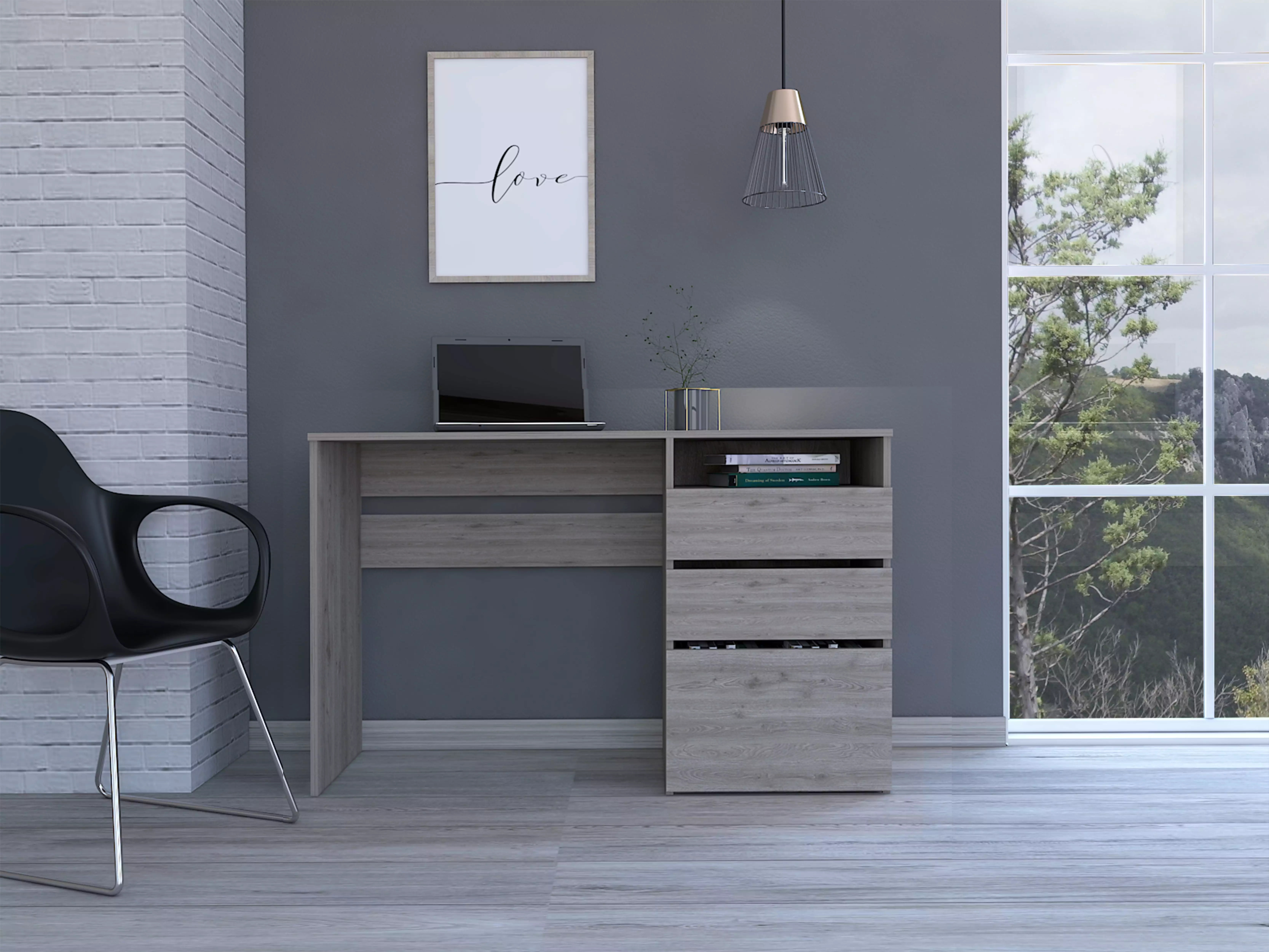 GeeHome Louisiana Writing Computer Desk Three Drawers