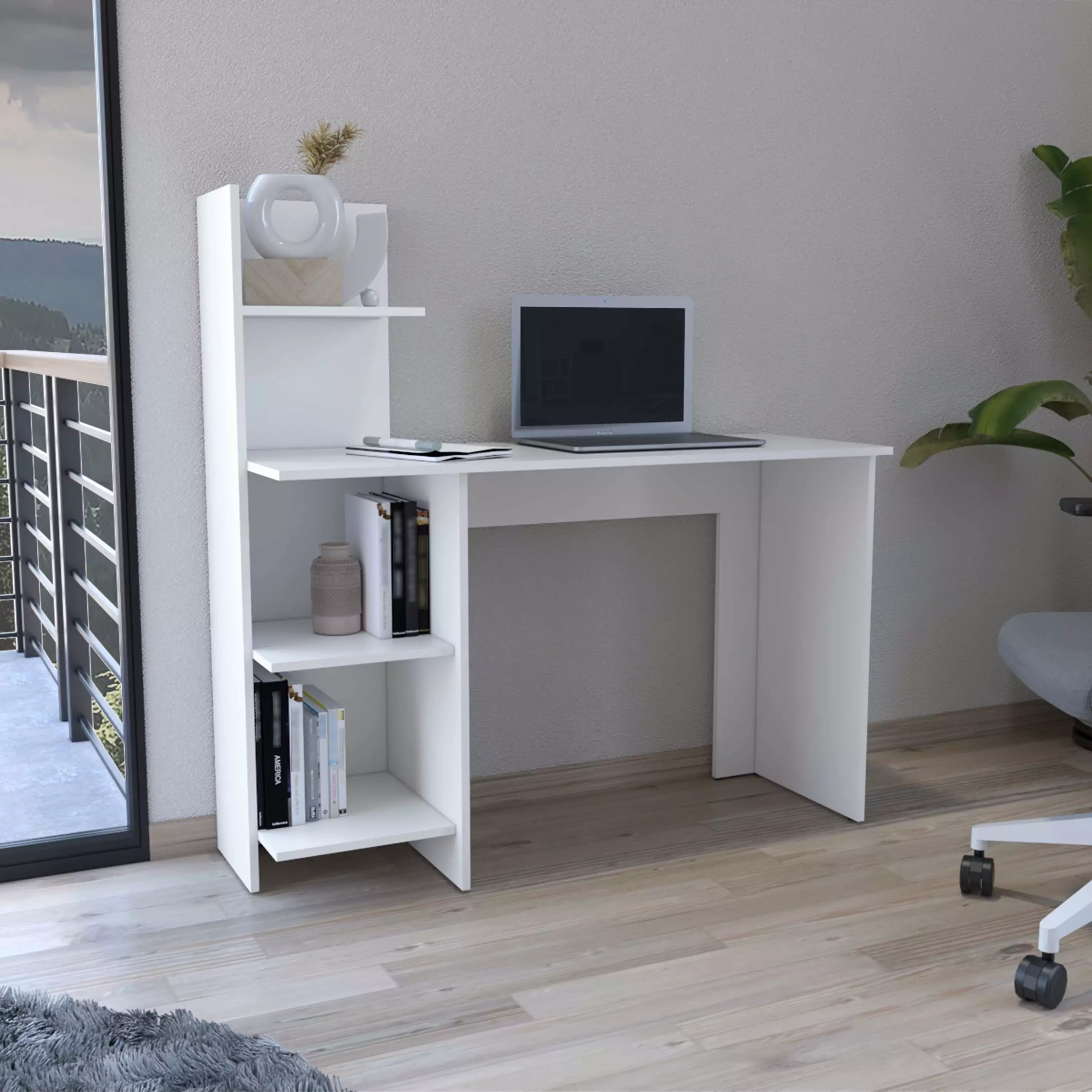 GeeHome Vilna 120 Writing Desk Four Shelves