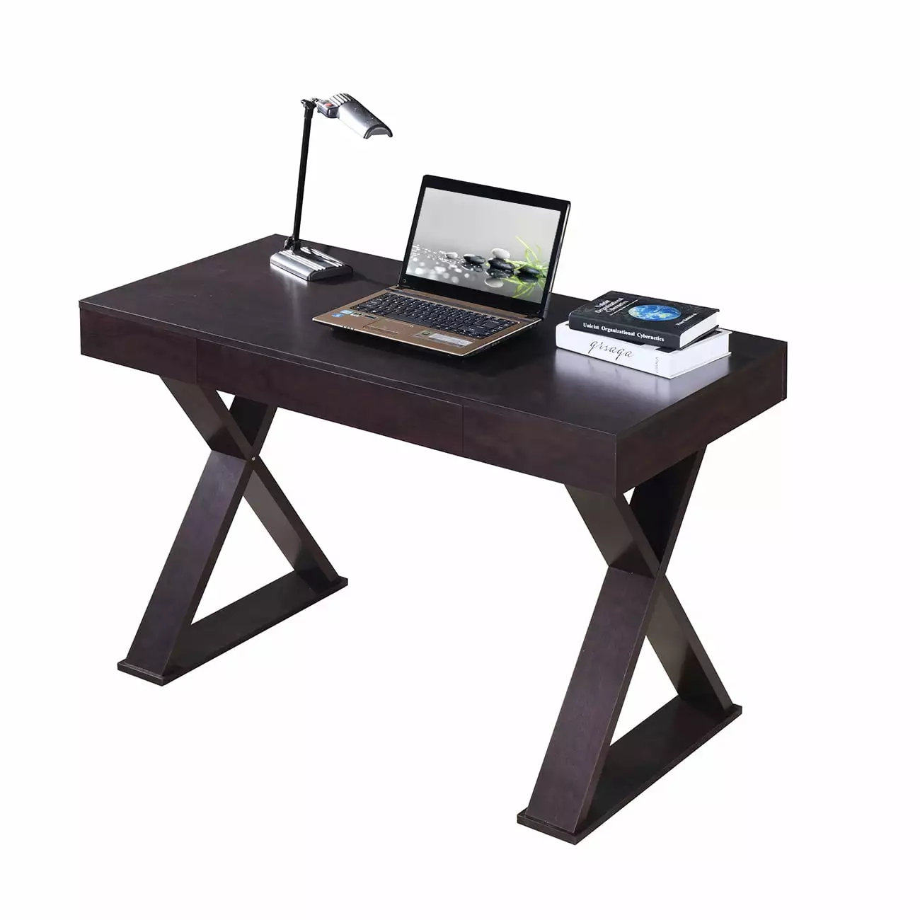 GIA Design Group Black Wood Writing Desk Drawers Computer Table Home Office