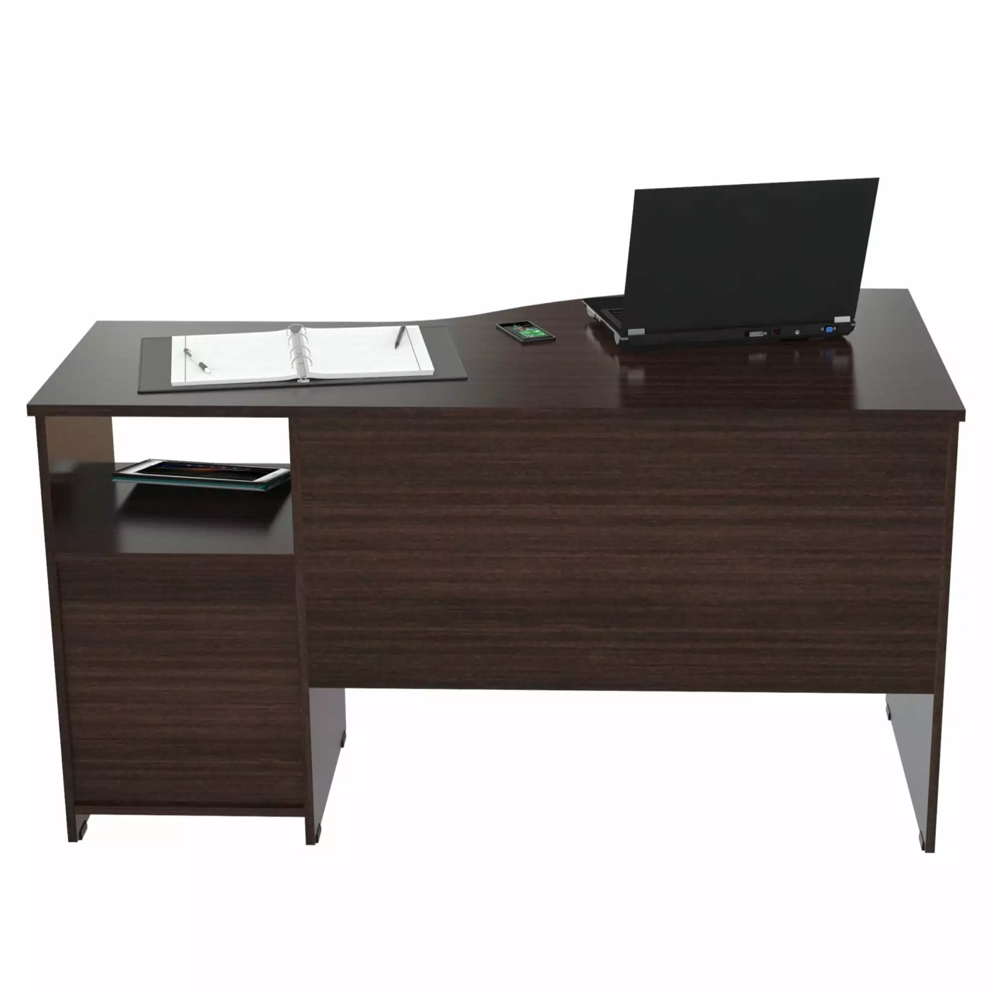 HomeRoots Decor 29.5-inch Espresso Melamine Curved Top Desk