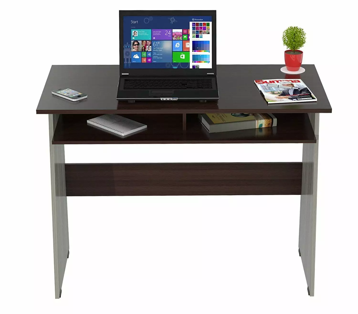 Writing Desk Storage Area Melamine and Engineered Wood HomeRoots