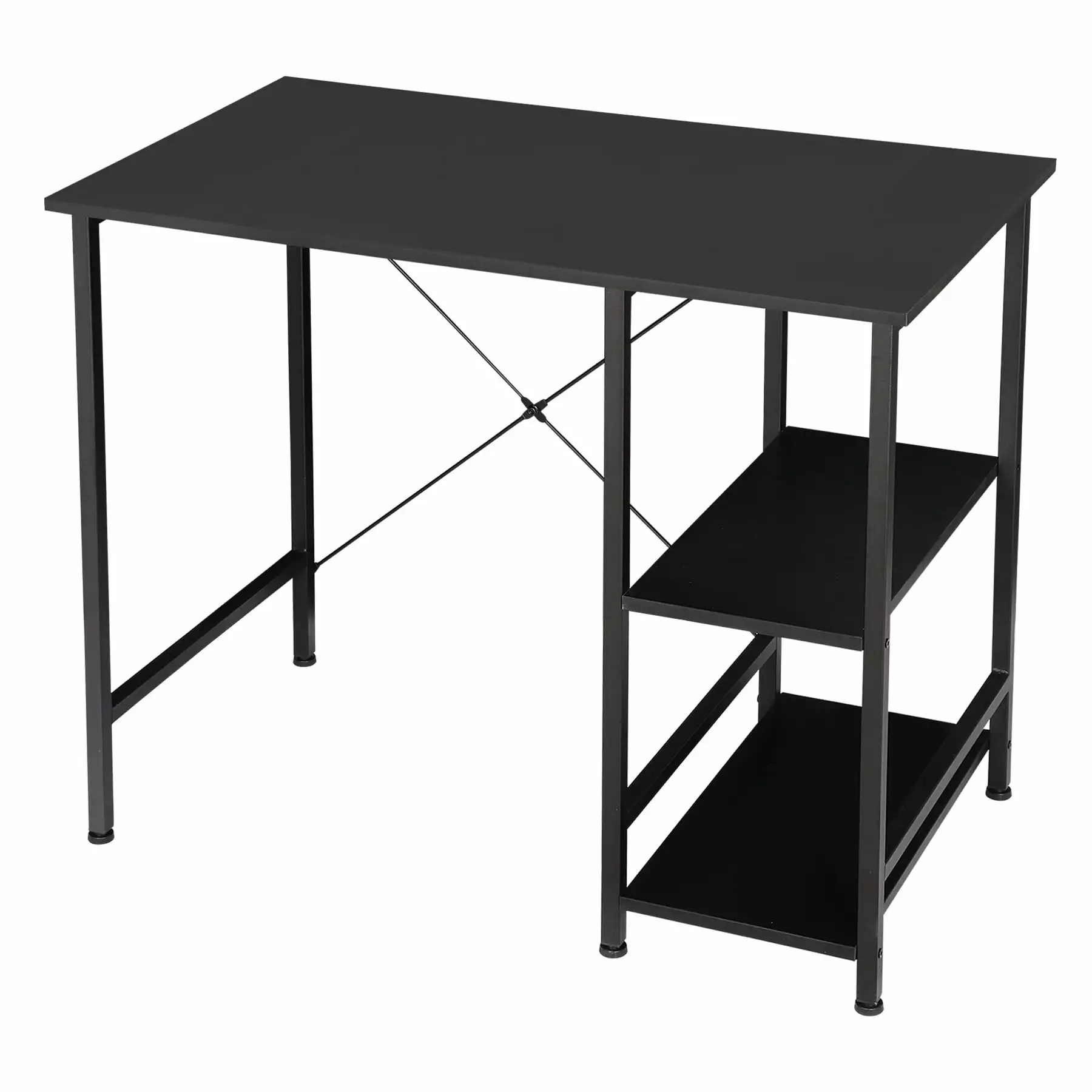 HomGarden 35.5 Inch Reversible Home Office Computer Desk Shelves Black