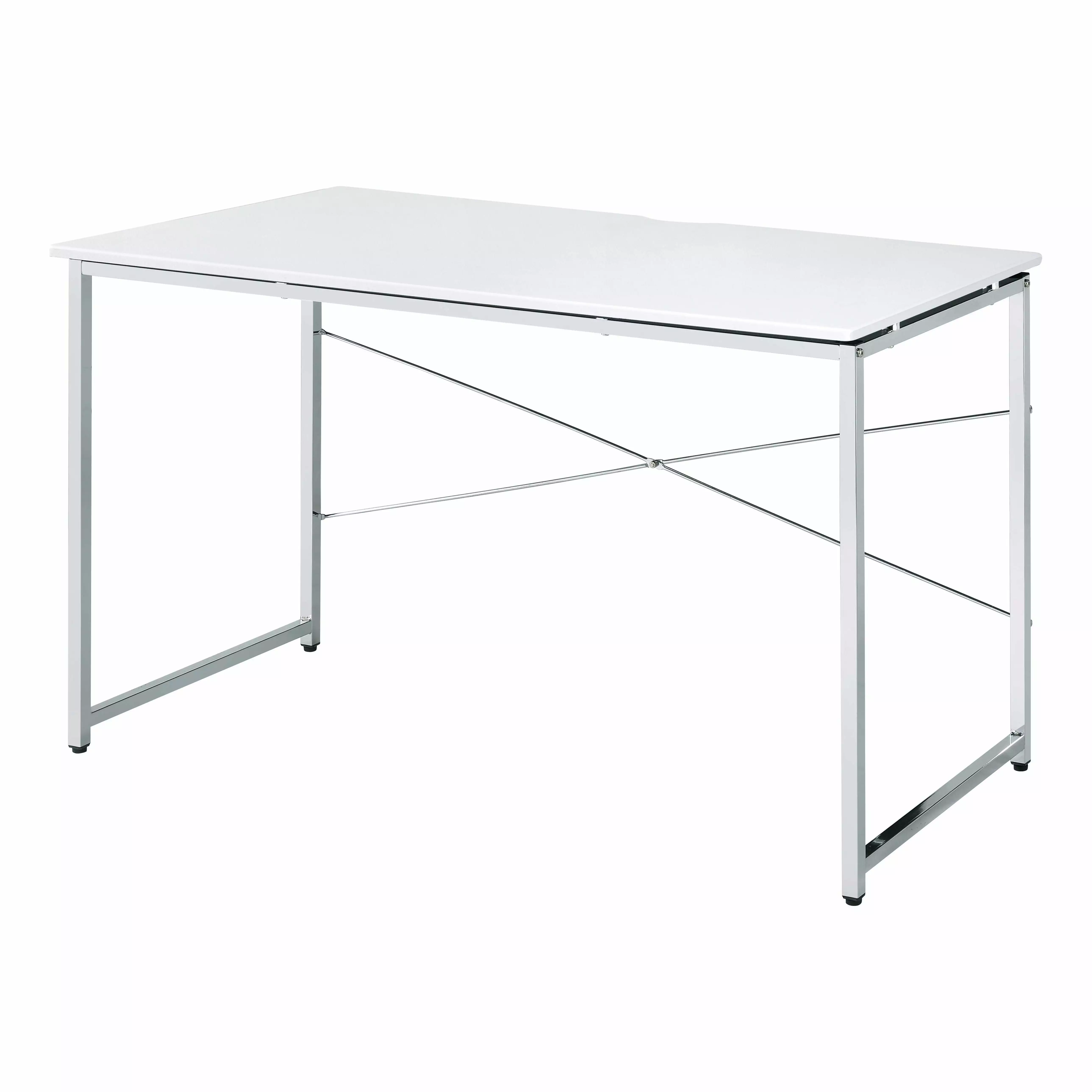 Homiyad Writing Desk White & Chrome Finish - Sleek Modern Design