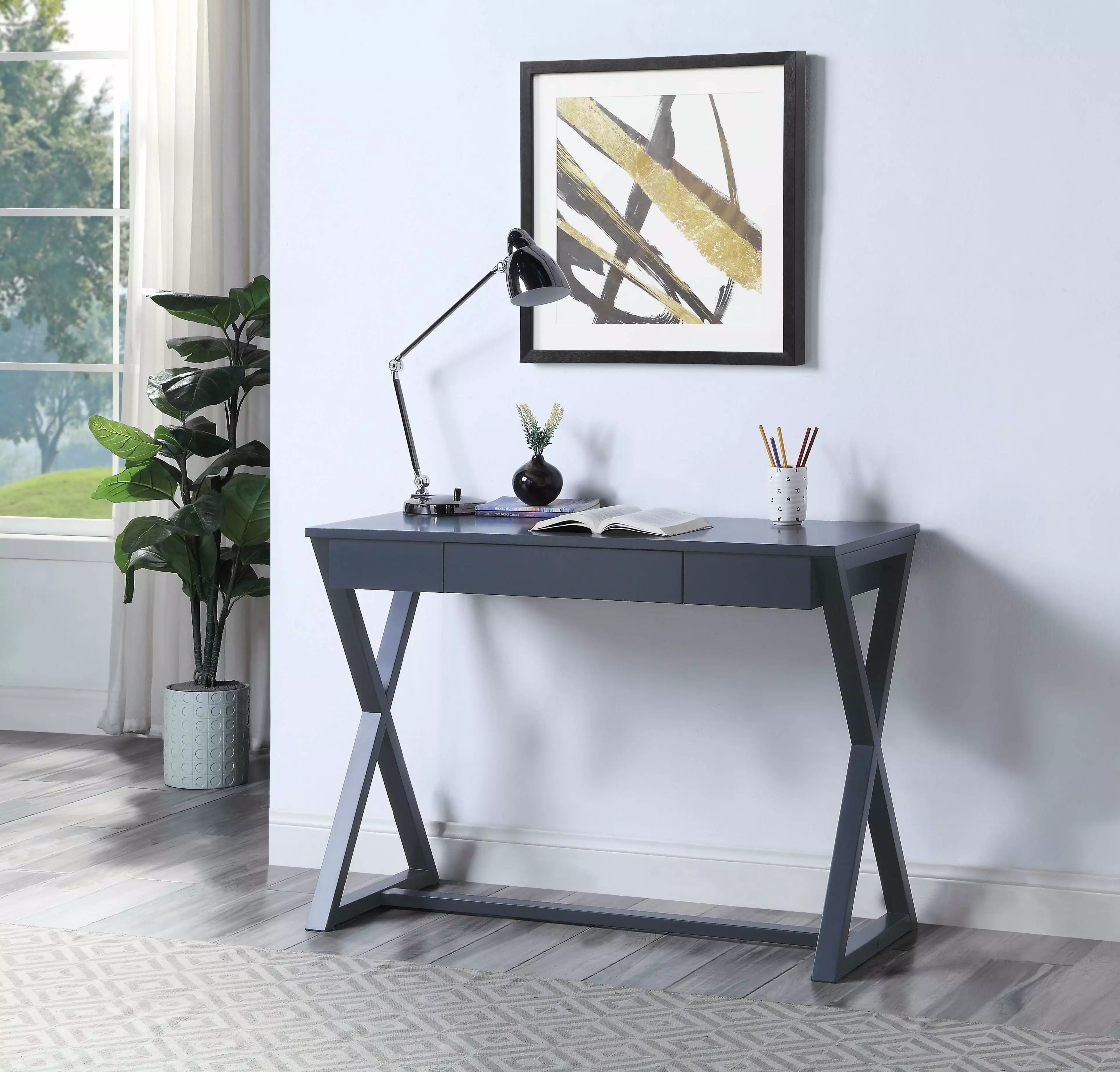 ACME Nalo Writing Desk Black Finish IM Beauty
