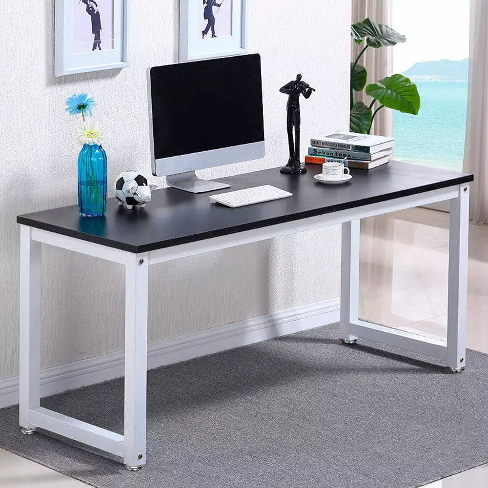 Ktaxon Black Metal Leg Office Computer Desk Writing Study Table Home