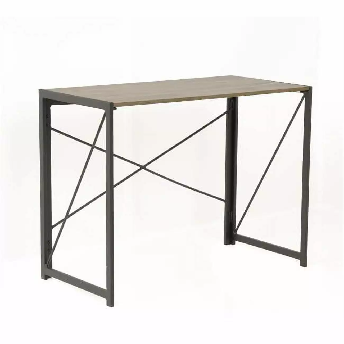 30 x 39.5 x 19.5 OS Home & Office Furniture No Tool Writing Desk Metal Legs & Sewn Oak Laminate Top LatestLuxury