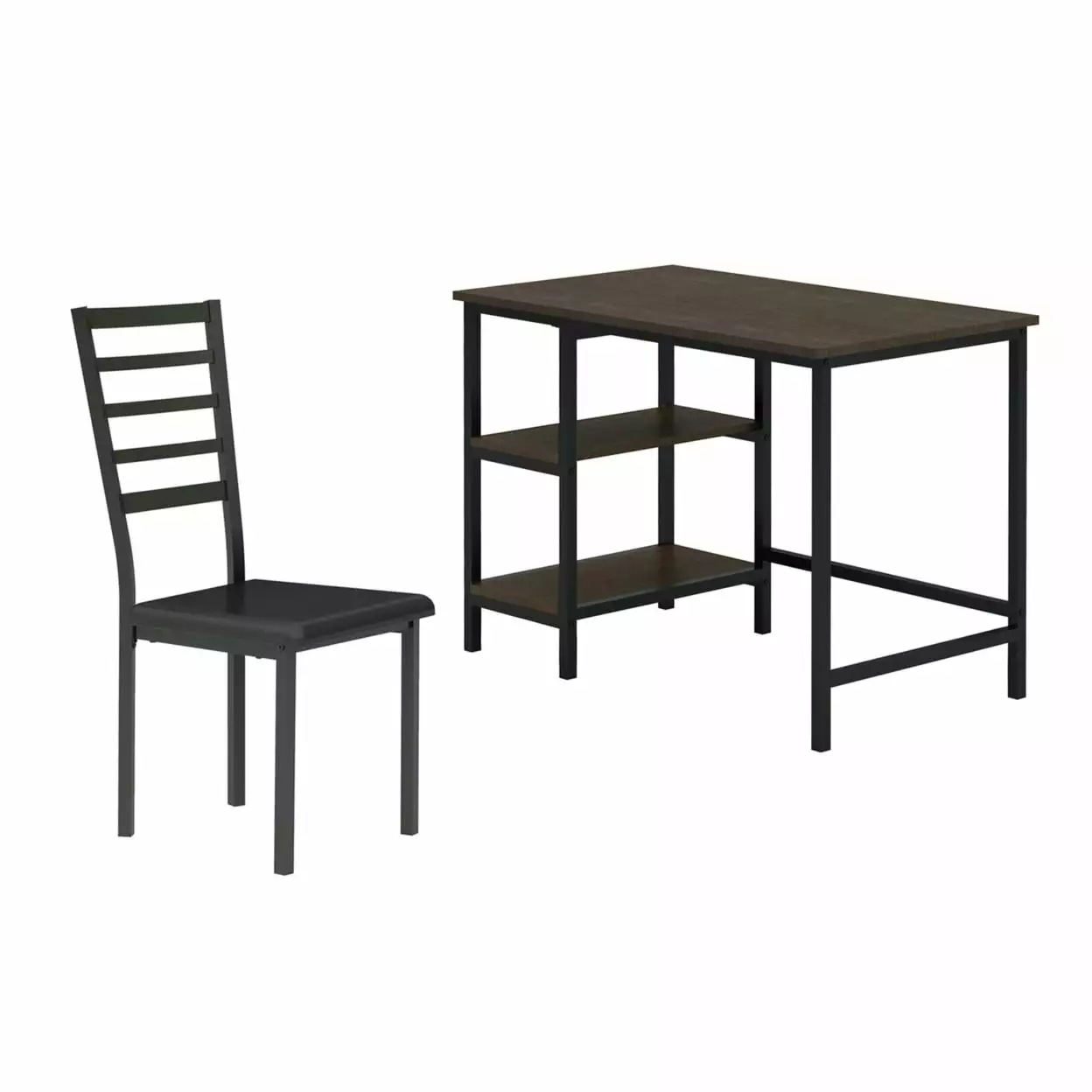 Lexicon Madigan Black Metal Writing Desk Chair Office Set