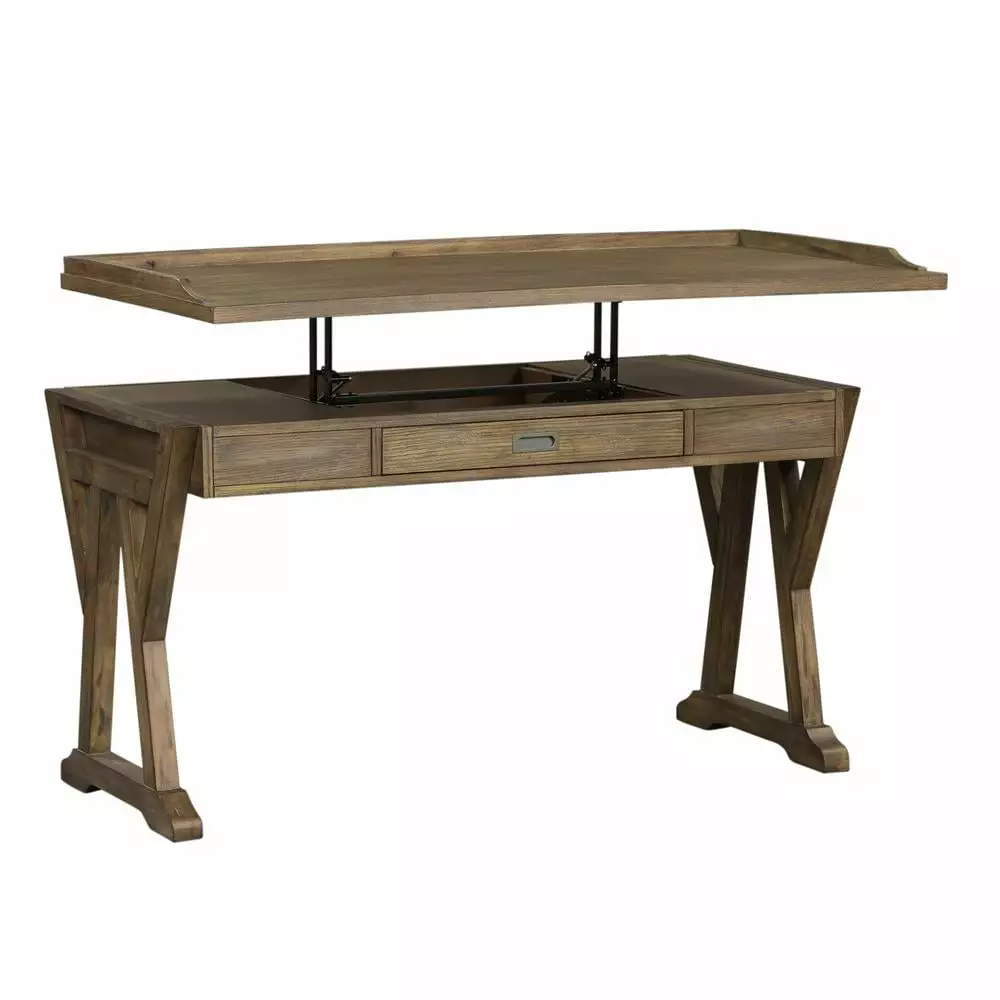 Lift Top Writing Desk Rustic Saddle Finish Liberty Furniture