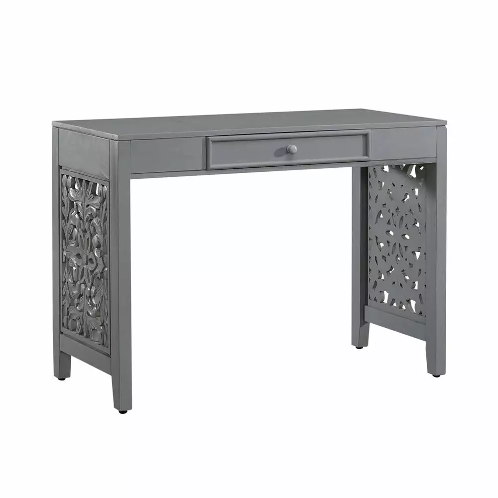Trellis Lane 1-Drawer Wood Accent Writing Desk - Gray Modern Design Liberty Furniture