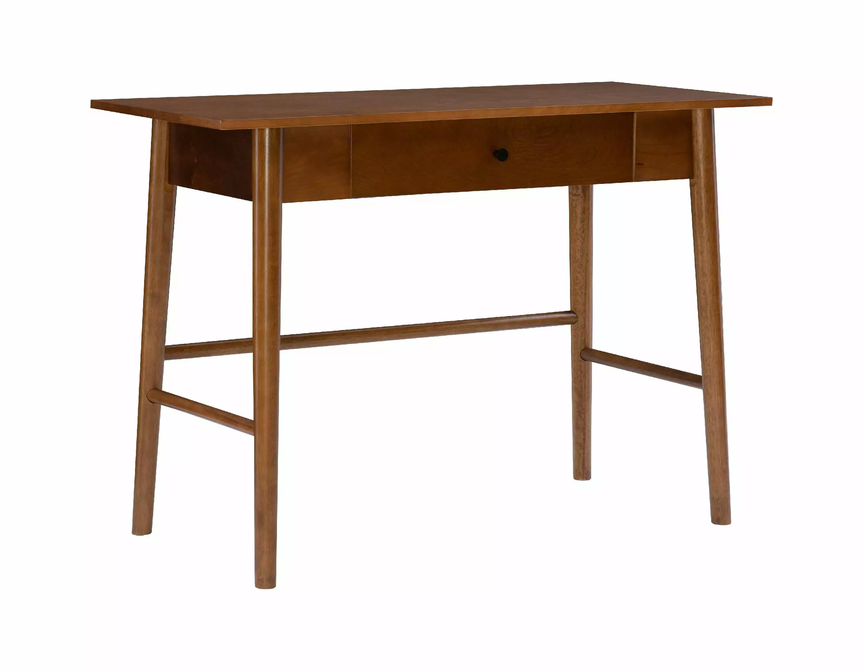 Linon Ashville Single Drawer Mid-Century Writing Desk 42 W x 19 D Walnut Finish