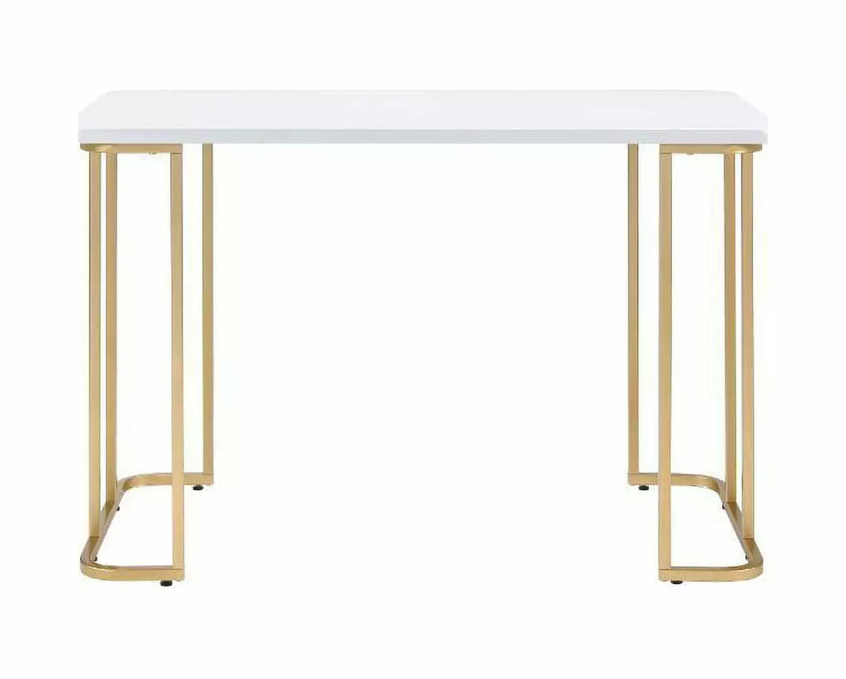 MAICOSY 48 Inch Modern Writing Desk White and Gold Finish