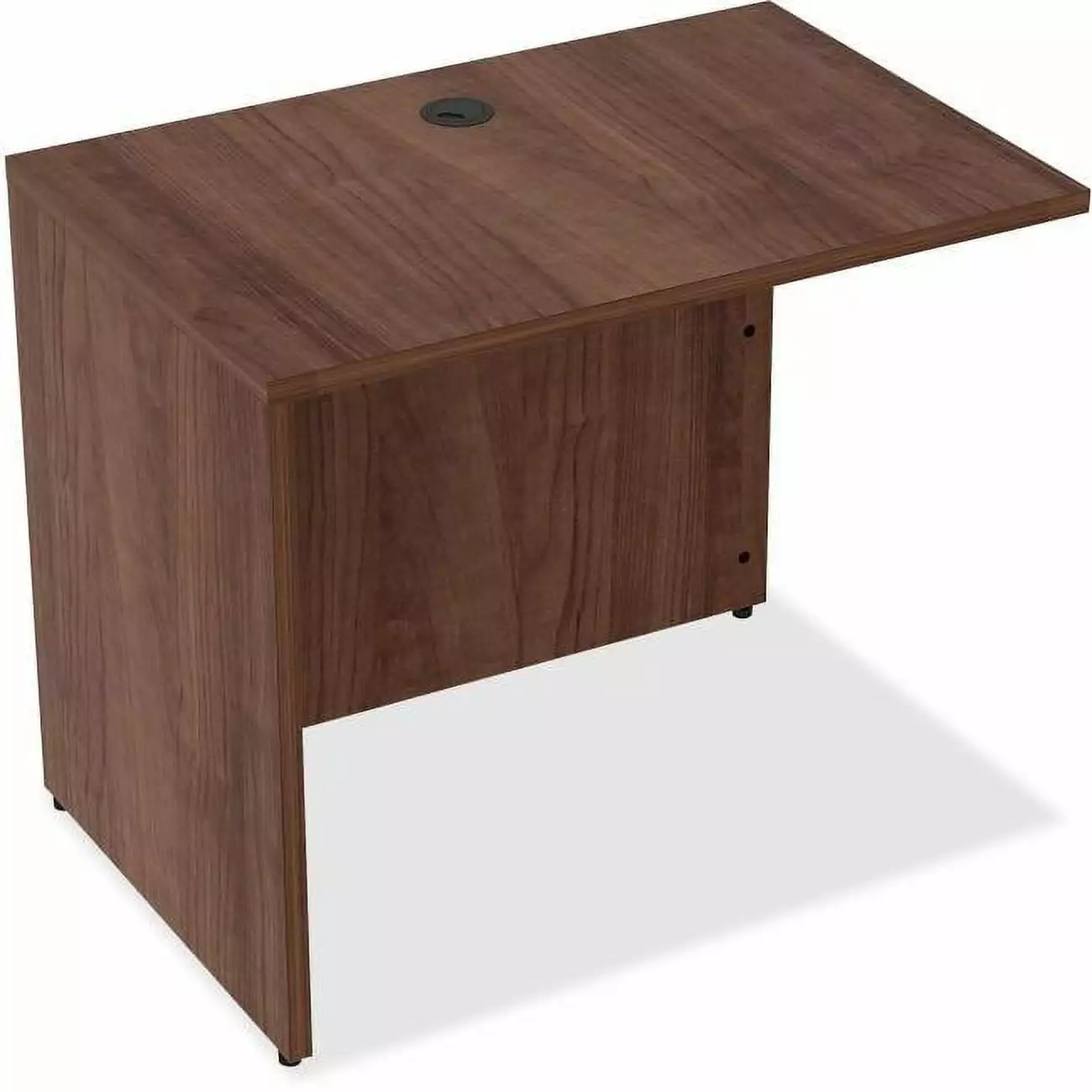 29.5 x 35 x 24 Inch Metal Laminate Return Desk Walnut Finish Compact Office Desk Newestedition