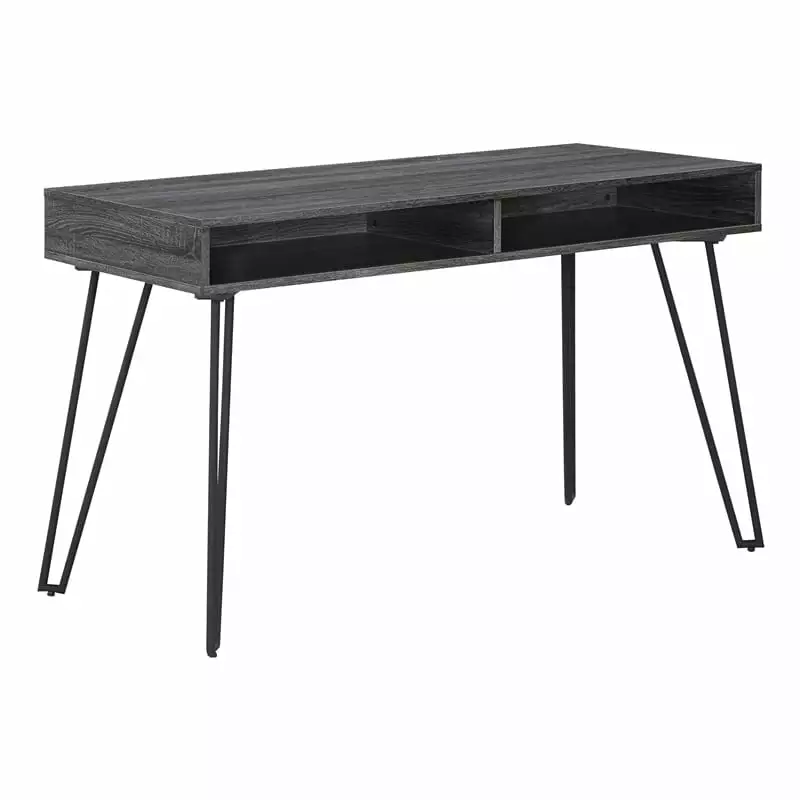 48 Inch Writing Desk Engineered Wood Gray Finish KD Study Desk OSP Home Furnishings