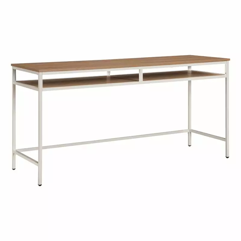 60 Writing Desk Wood Taupe Frame and Brown Oak Top Finish KD OSP Home Furnishings