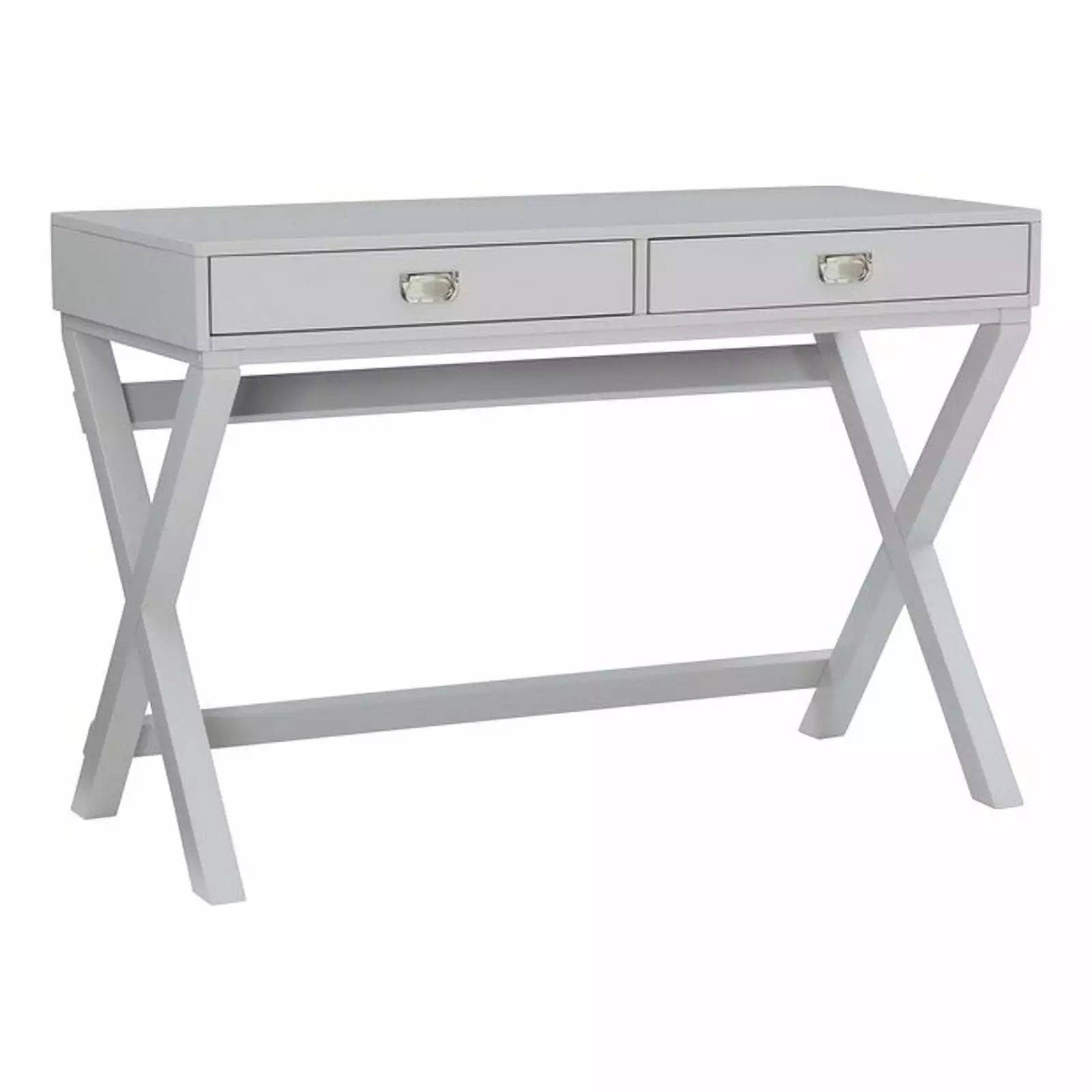 Pemberly Row Contemporary Two Drawer Wood Writing Desk Gray Office Workstation