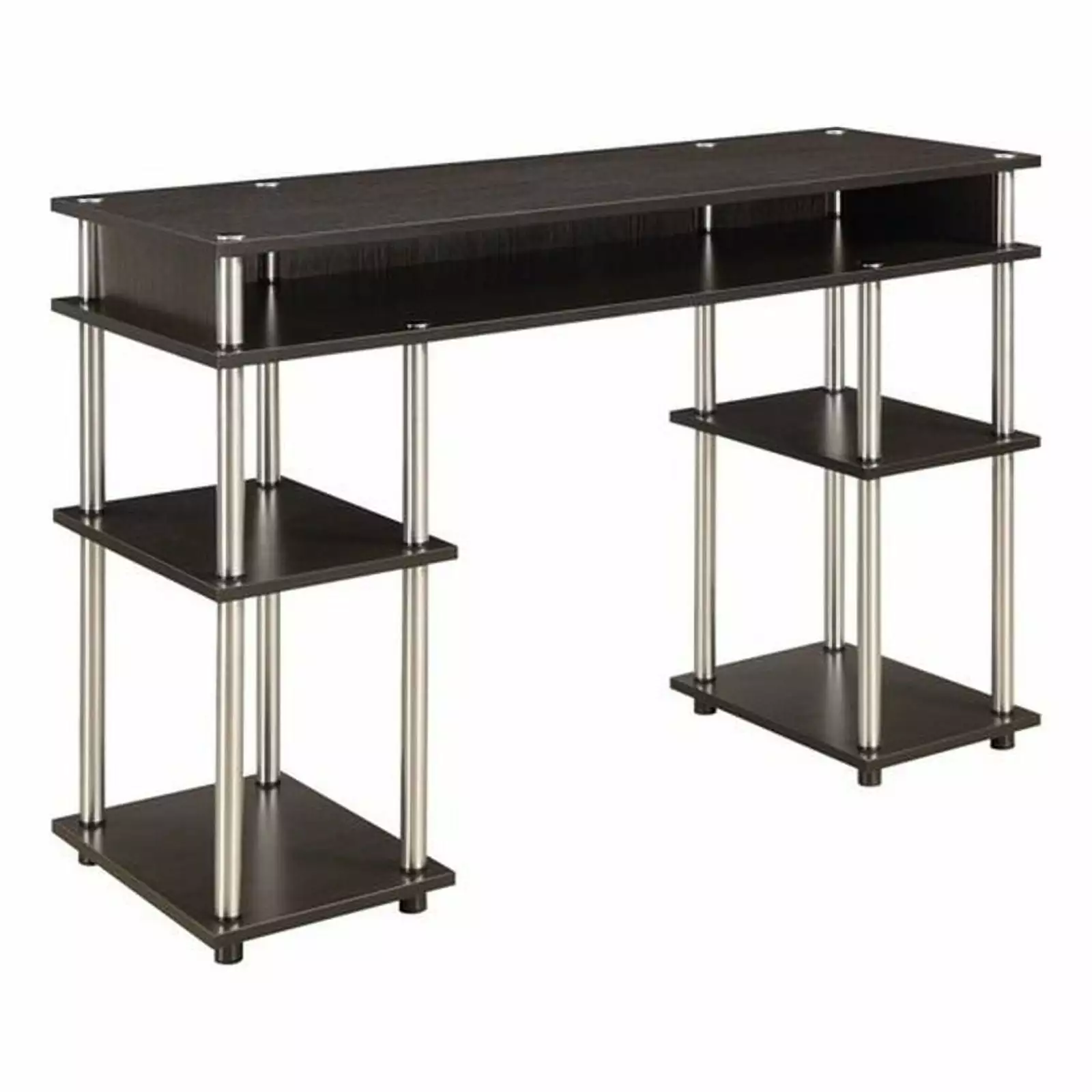 Pemberly Row Contemporary Writing Desk Espresso Wood Finish