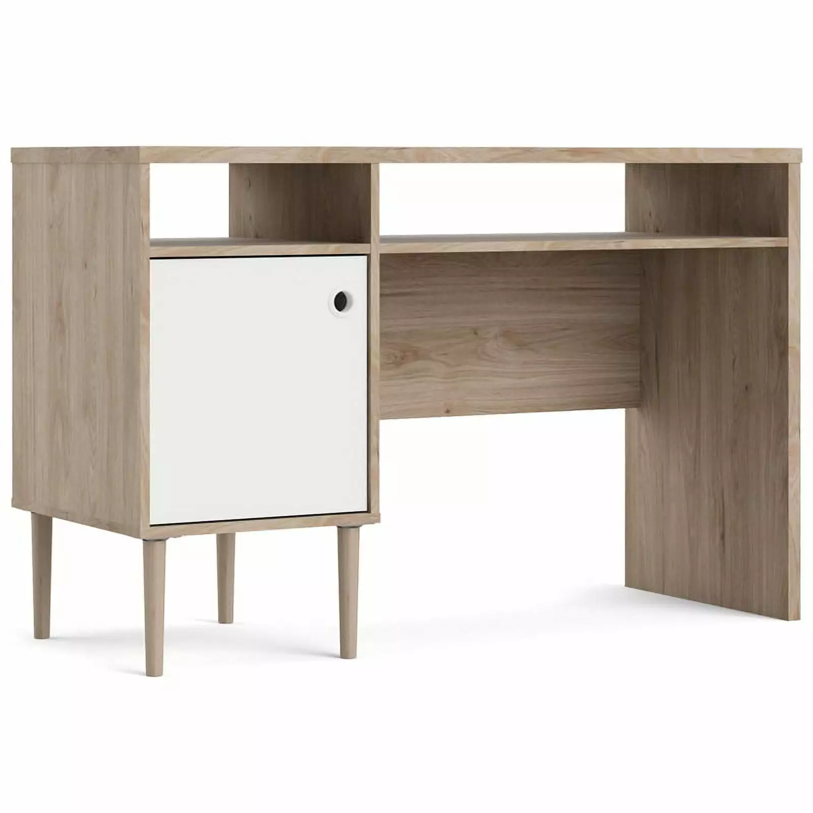 Pemberly Row 1 Door 2 Shelf Desk Jackson Hickory and White Matte
