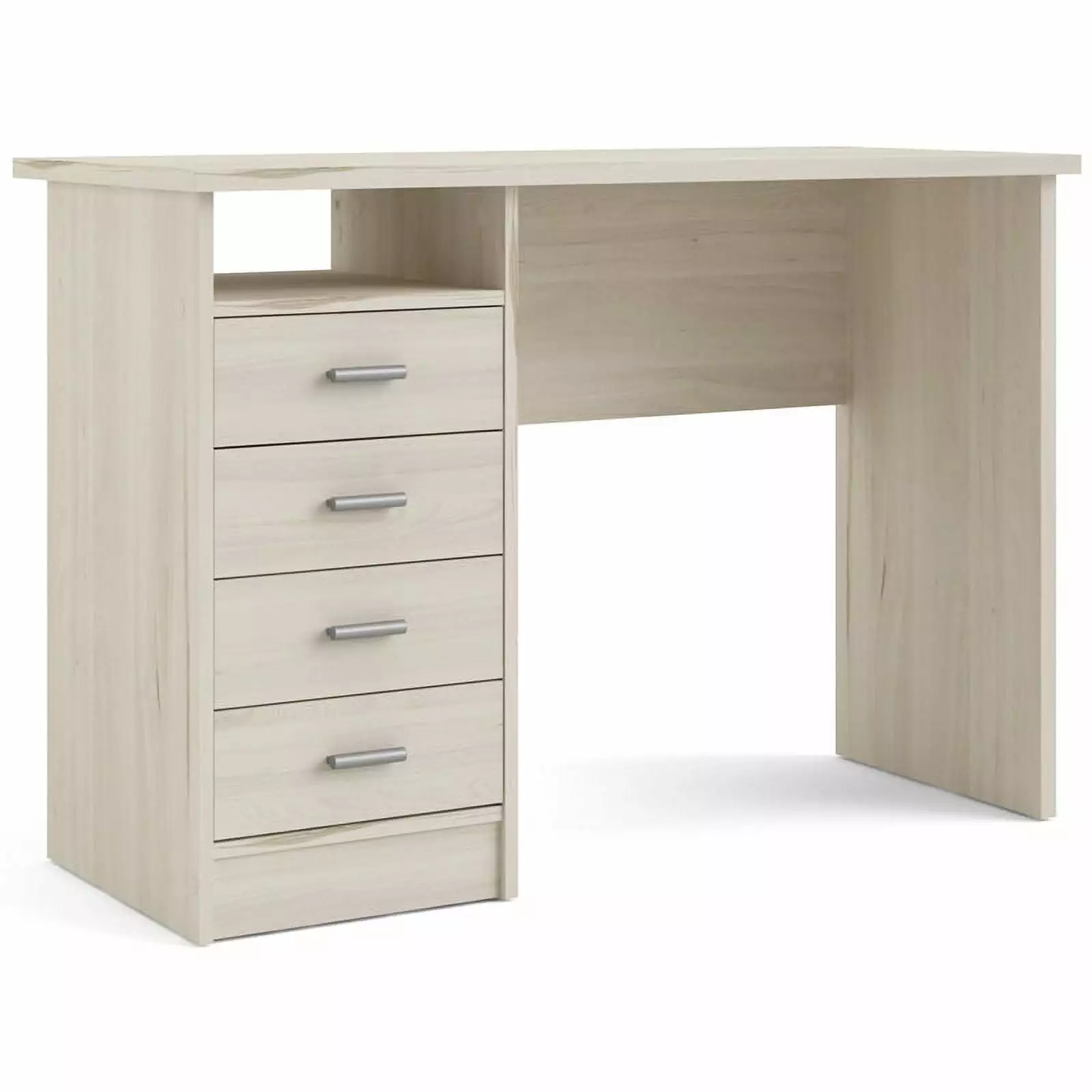 Pemberly Row Engineered Wood 4 Drawer Desk Light Woodgrain