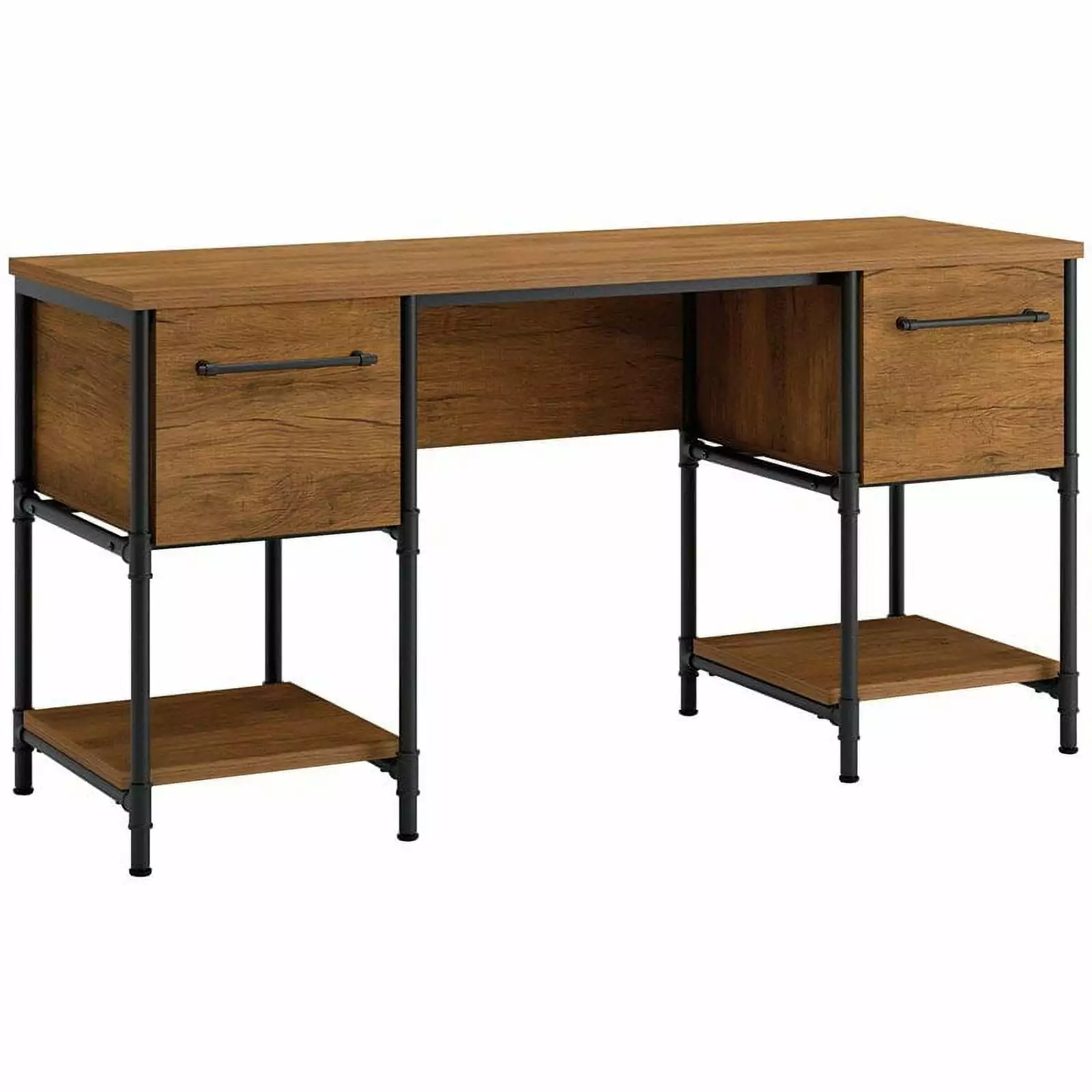 Pemberly Row Mid-Century Engineered Wood Writing Desk Oak Vintage