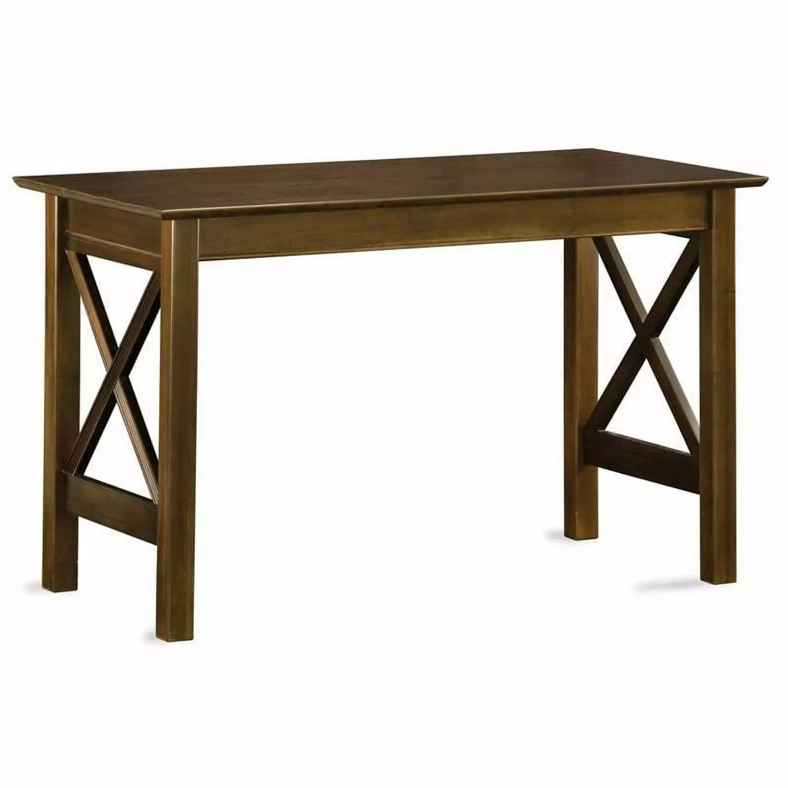 Pemberly Row Mid-Century Solid Wood Writing Desk - Walnut Brown Retro Office Furniture