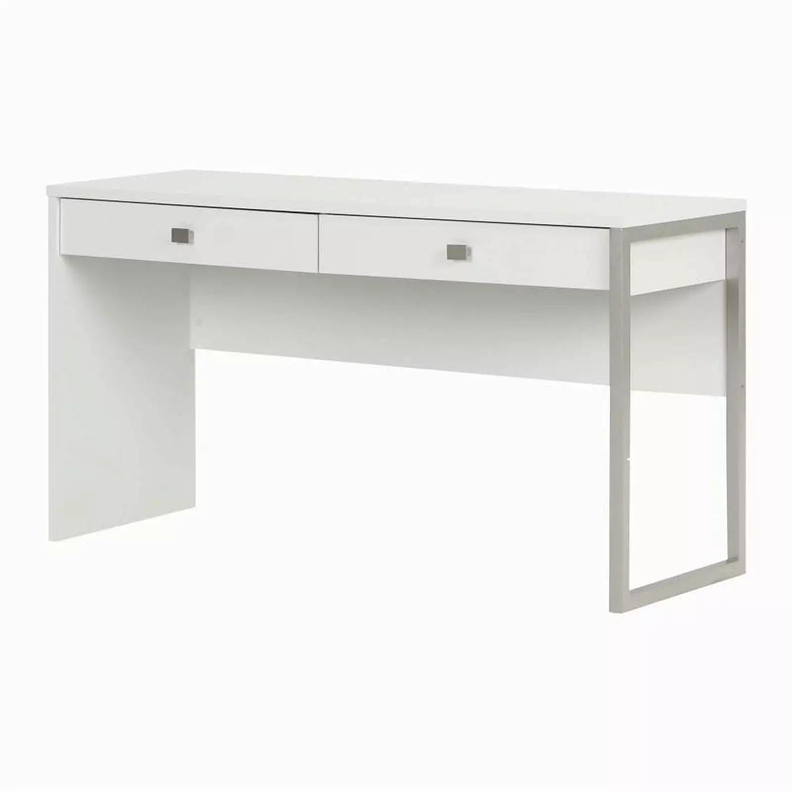 Pemberly Row Modern Pure White Contemporary Writing Desk