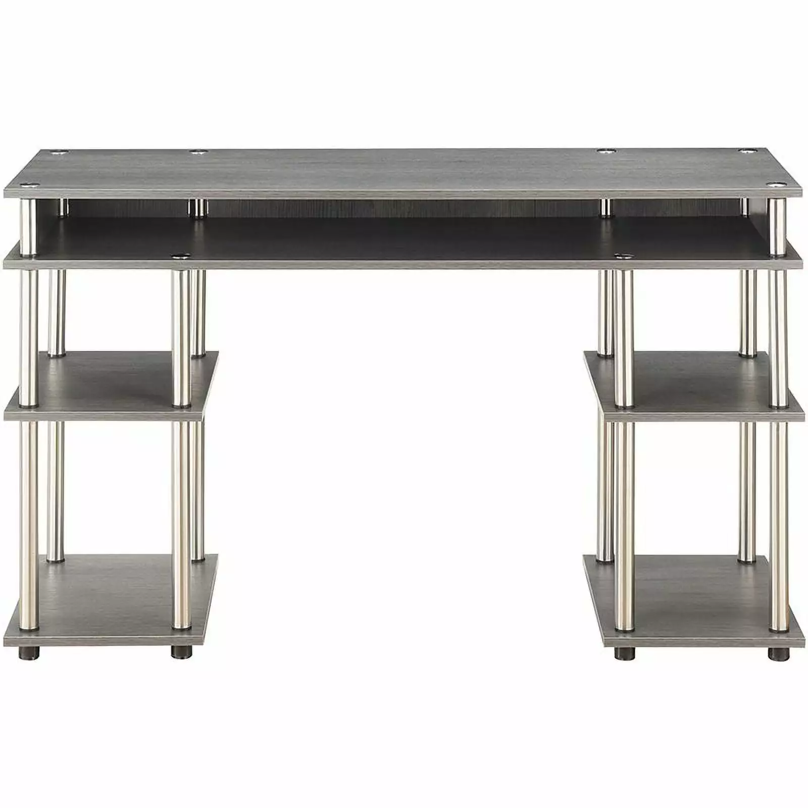 Pemberly Row Modern Writing Desk Charcoal Gray Wood Finish