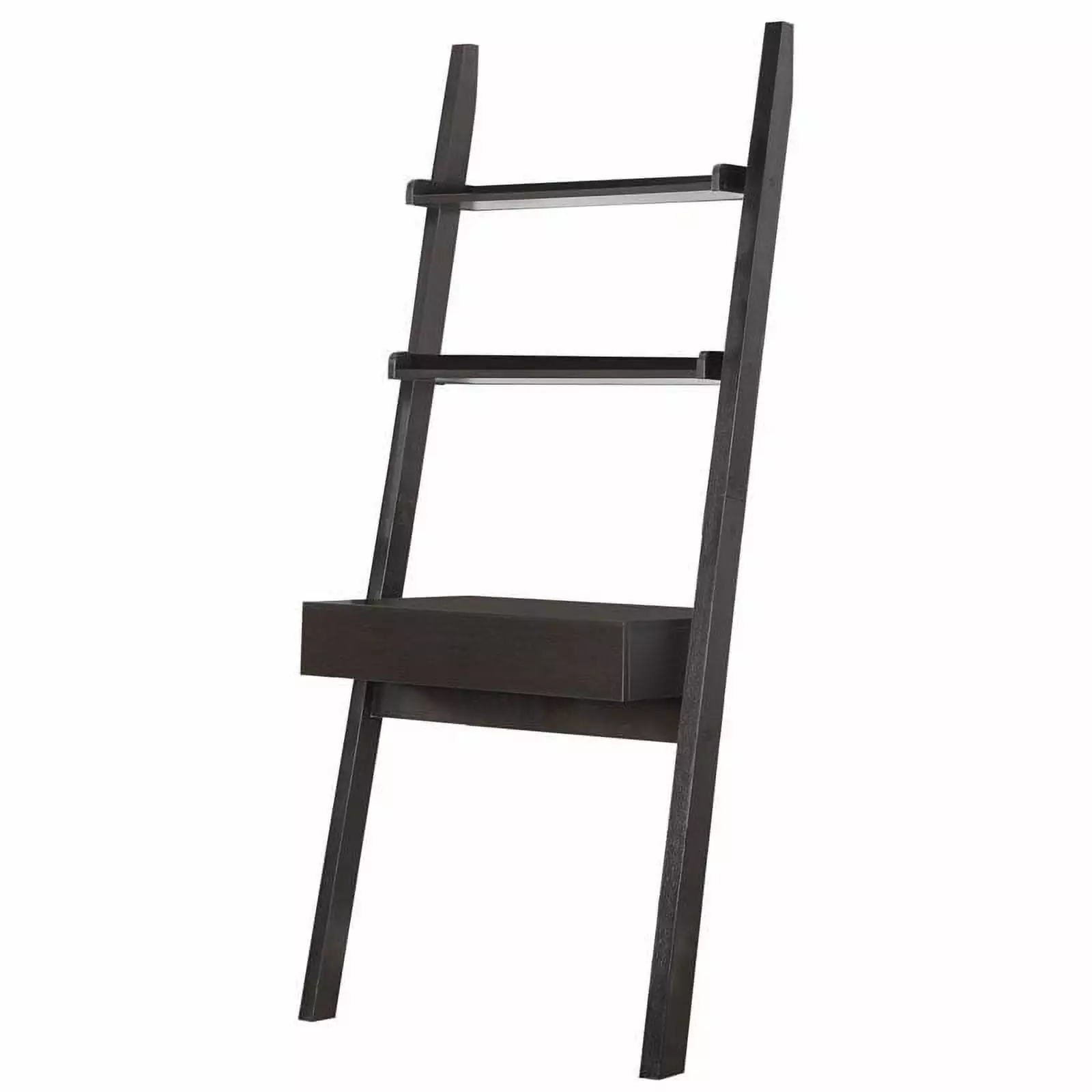 Pemberly Row Wall Leaning Ladder Writing Desk Cappuccino - Space-Saving Home Office Furniture