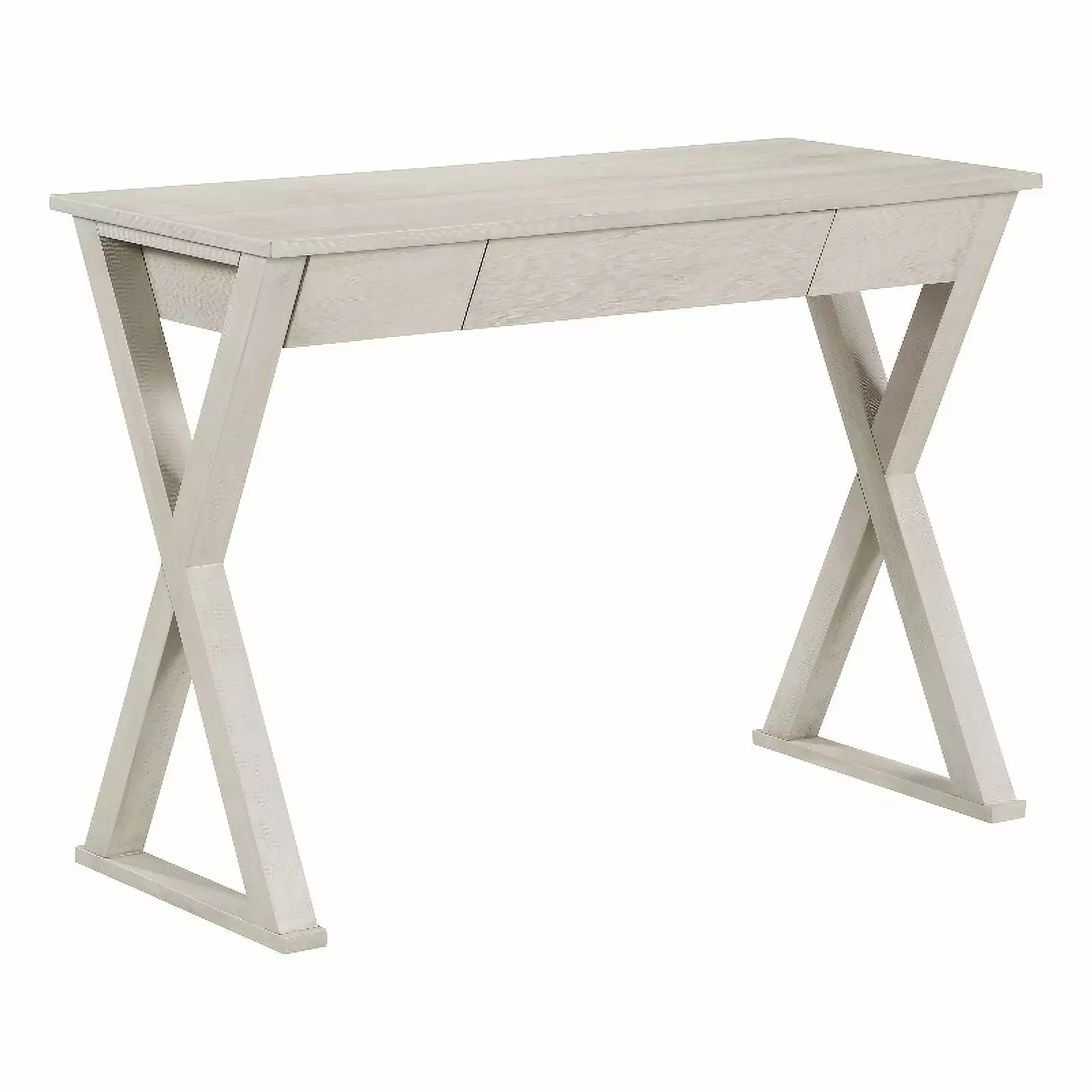Pemberly Row Writing Desk Drawer Weathered White Finish Engineered Wood Home Office Desk