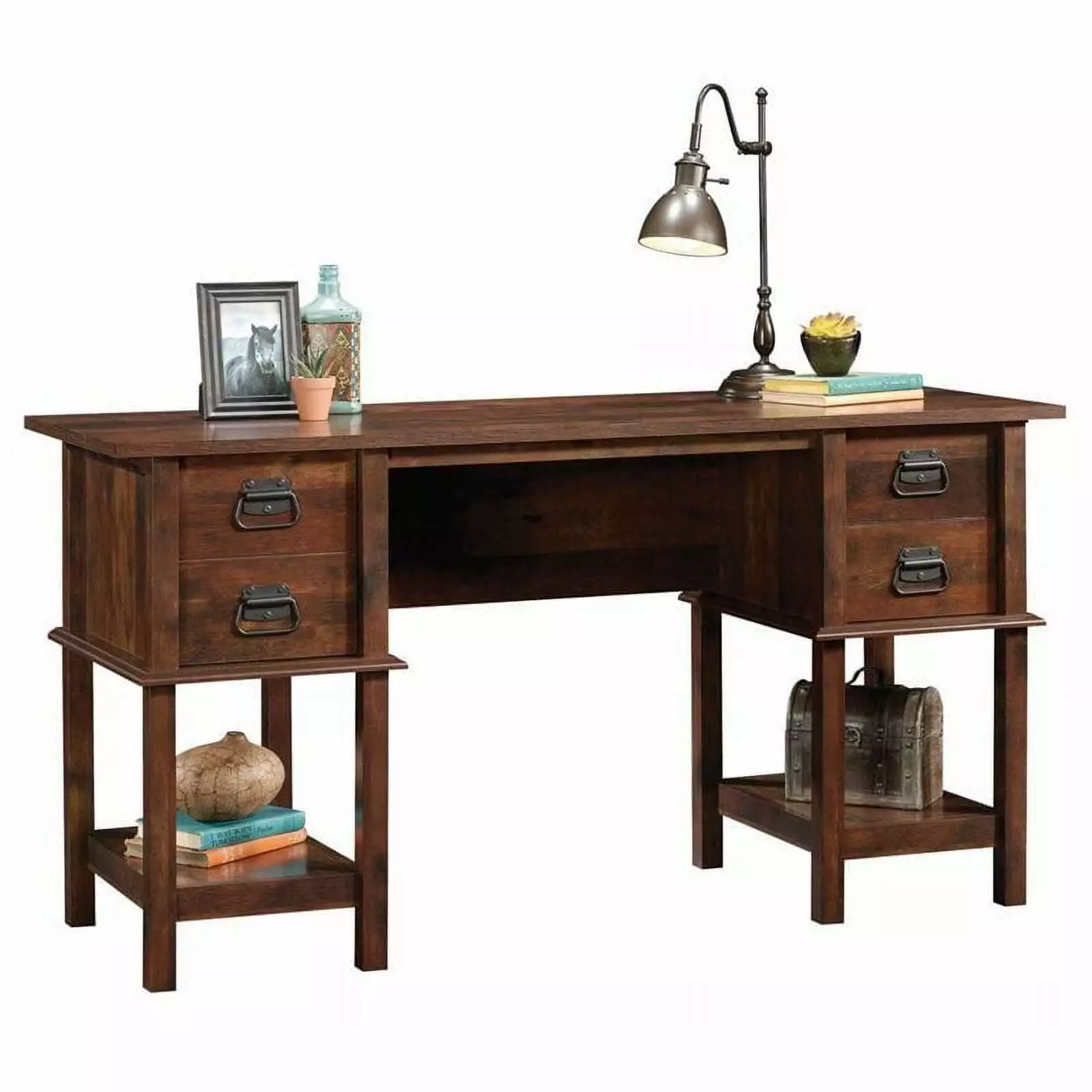 Pemberly Row 19 W Writing Desk File Drawer Curado Cherry Home Office