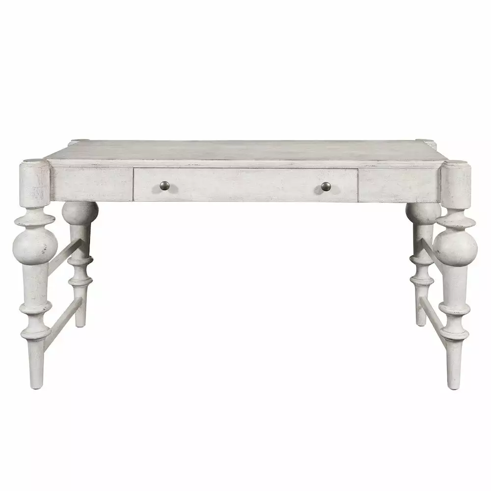 Farmhouse Wood Writing Desk Storage Drawer Gray Pulaski Furniture