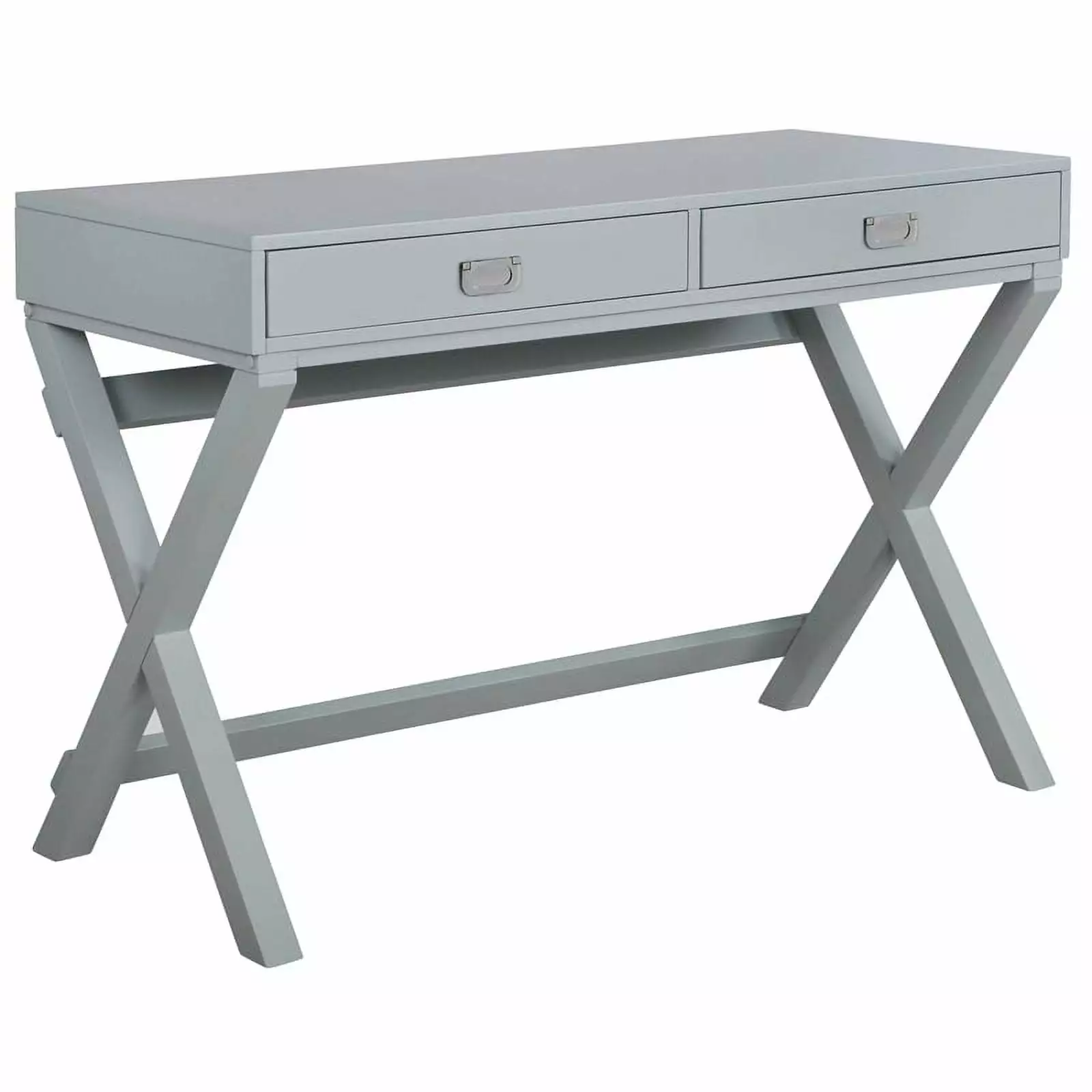 Riverbay Furniture Two Drawer Wood Writing Desk Gray Home Office Storage Desk