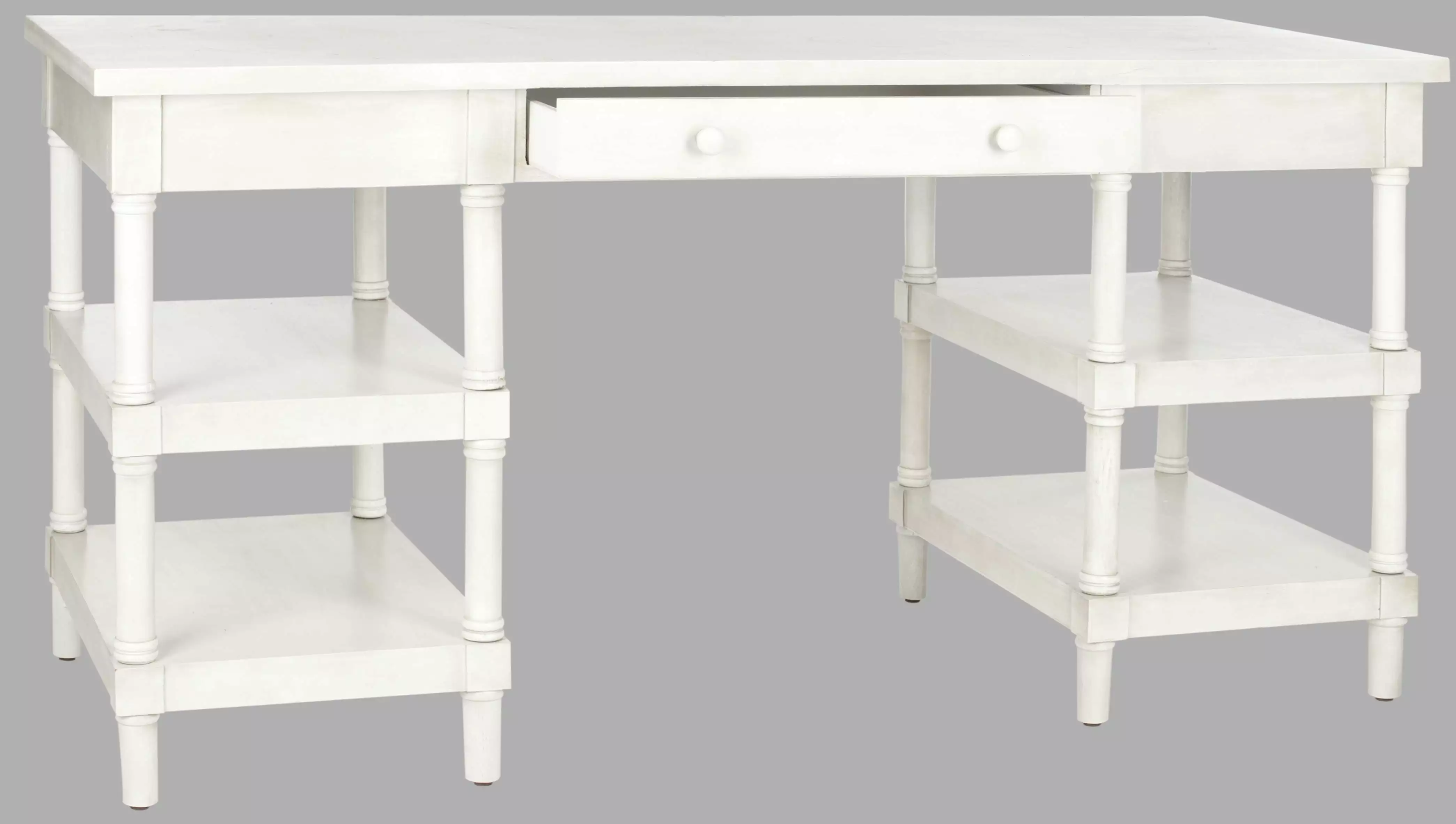 SAFAVIEH Dixon Solid Glam Writing Desk Storage White Wash