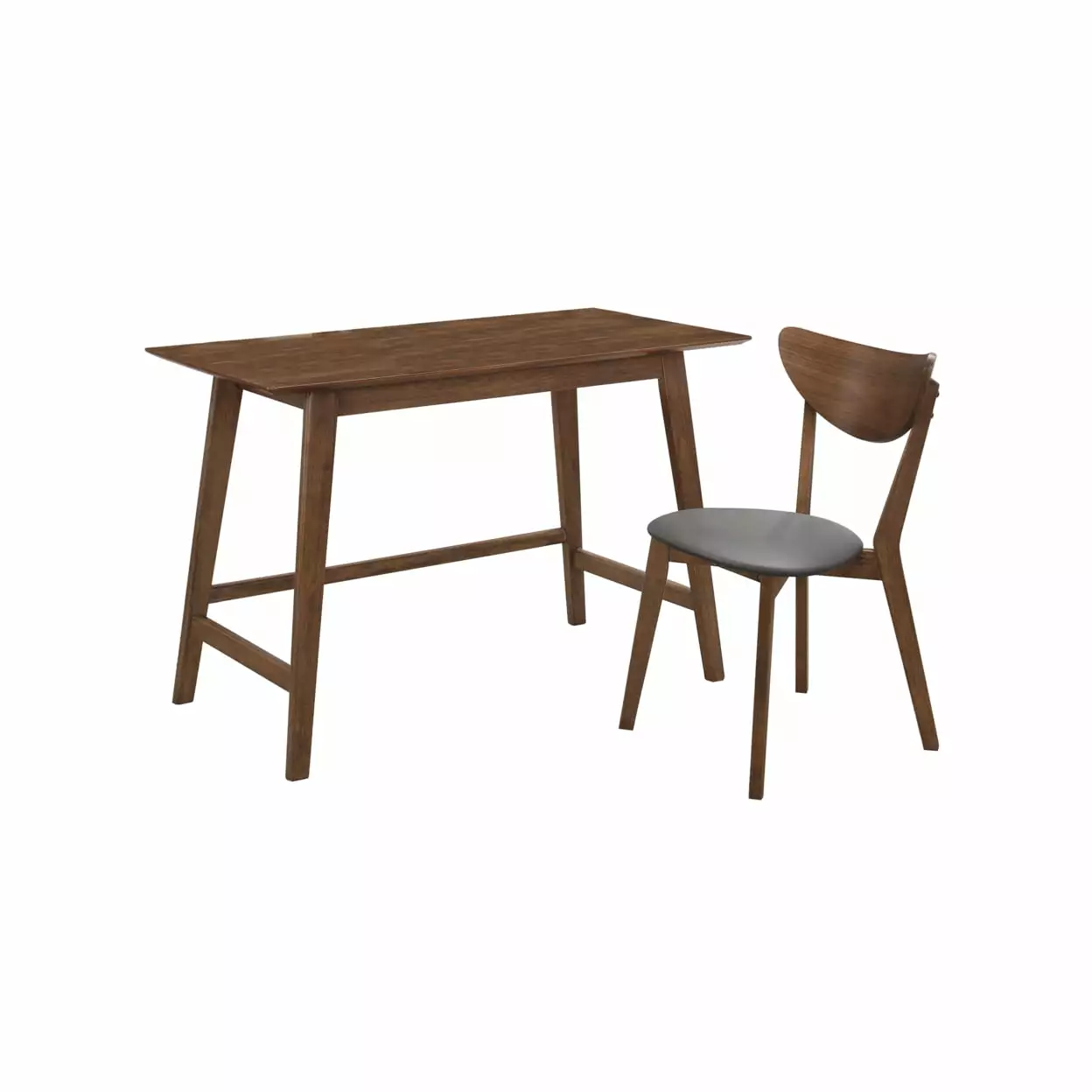 Saltoro Sherpi 2 Piece Wooden Writing Desk Set Padded Seat Brown