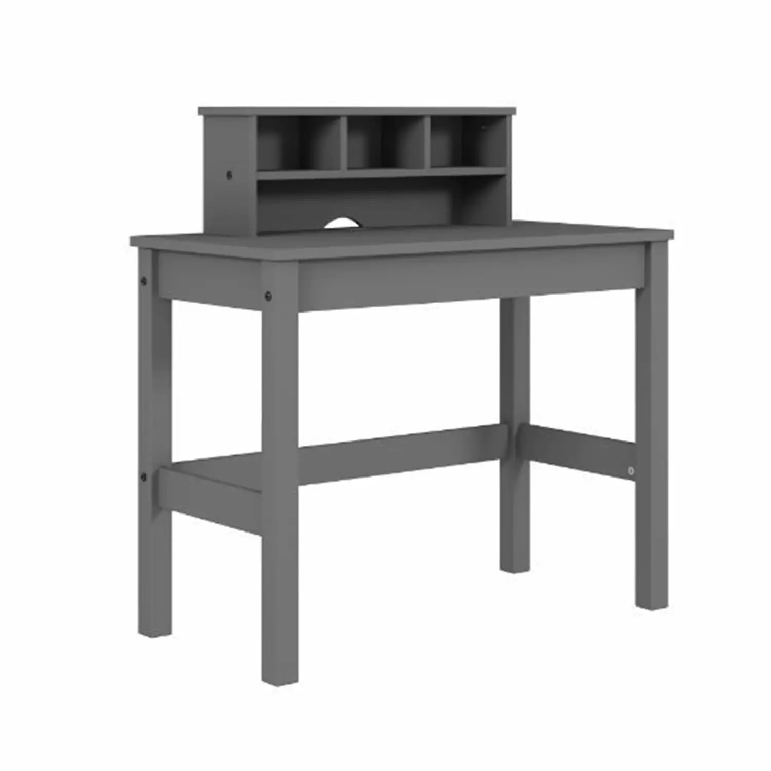 Simple Relax Wooden Writing Desk Hutch Grey, Minimalist Home Office Workstation