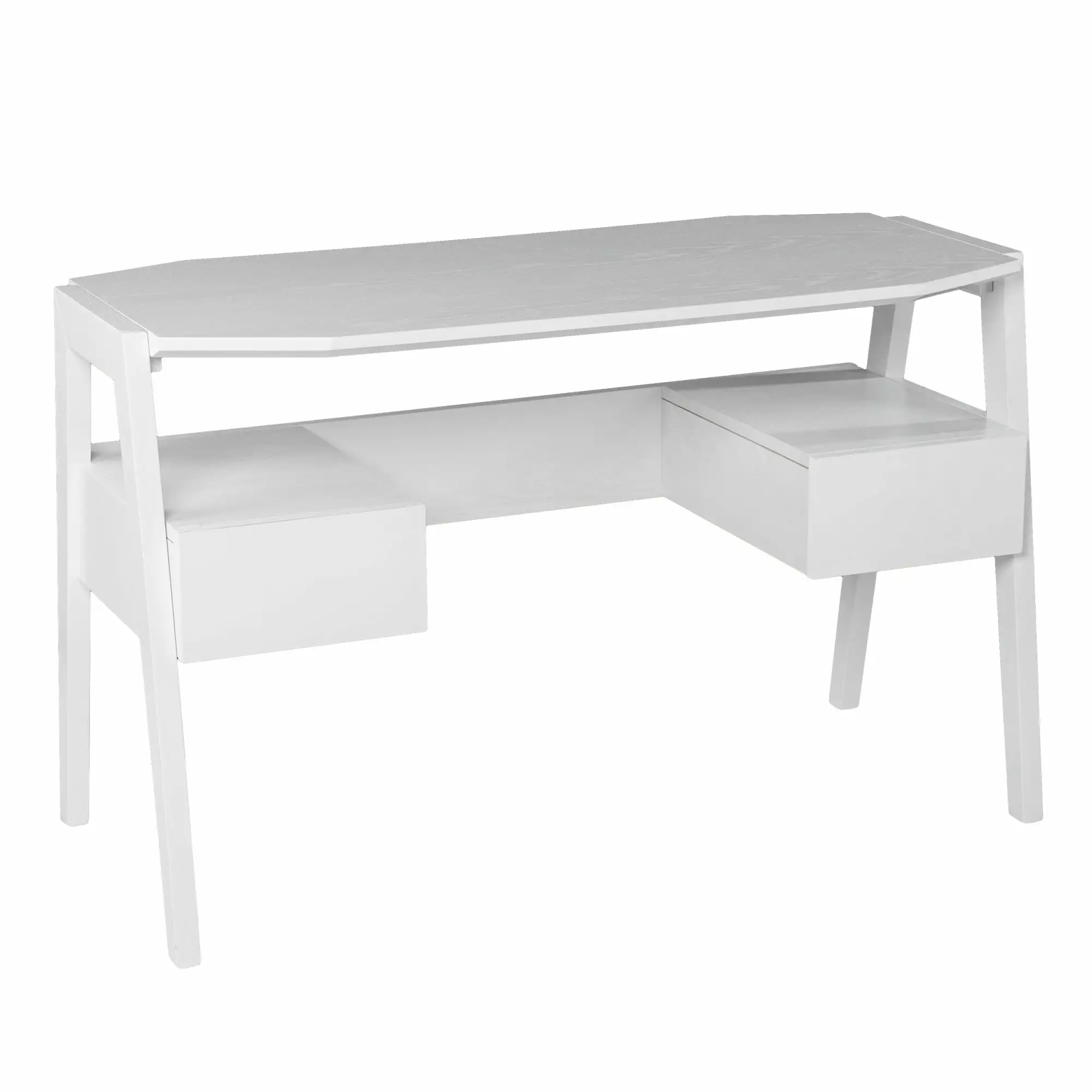 SEI Furniture Clyden Engineered Wood Writing Desk Storage White Southern Enterprises