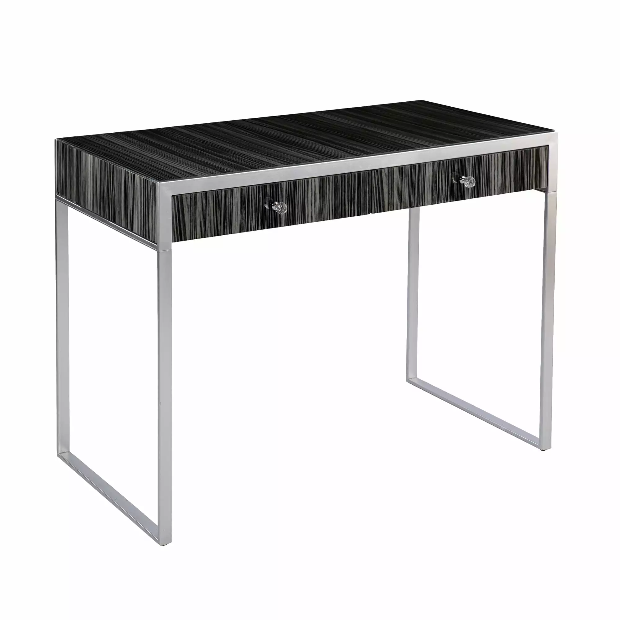 SEI Furniture Harpsden Engineered Wood Writing Desk Silver Black Modern Design Southern Enterprises