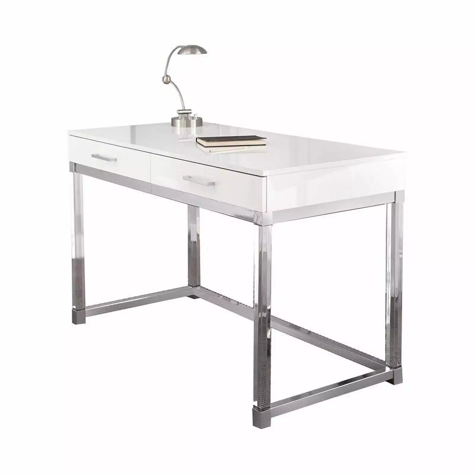 Steve Silver Co. Everett Wood 2 Drawer Writing Desk White - Classic Home Office Desk Steve Silver Company