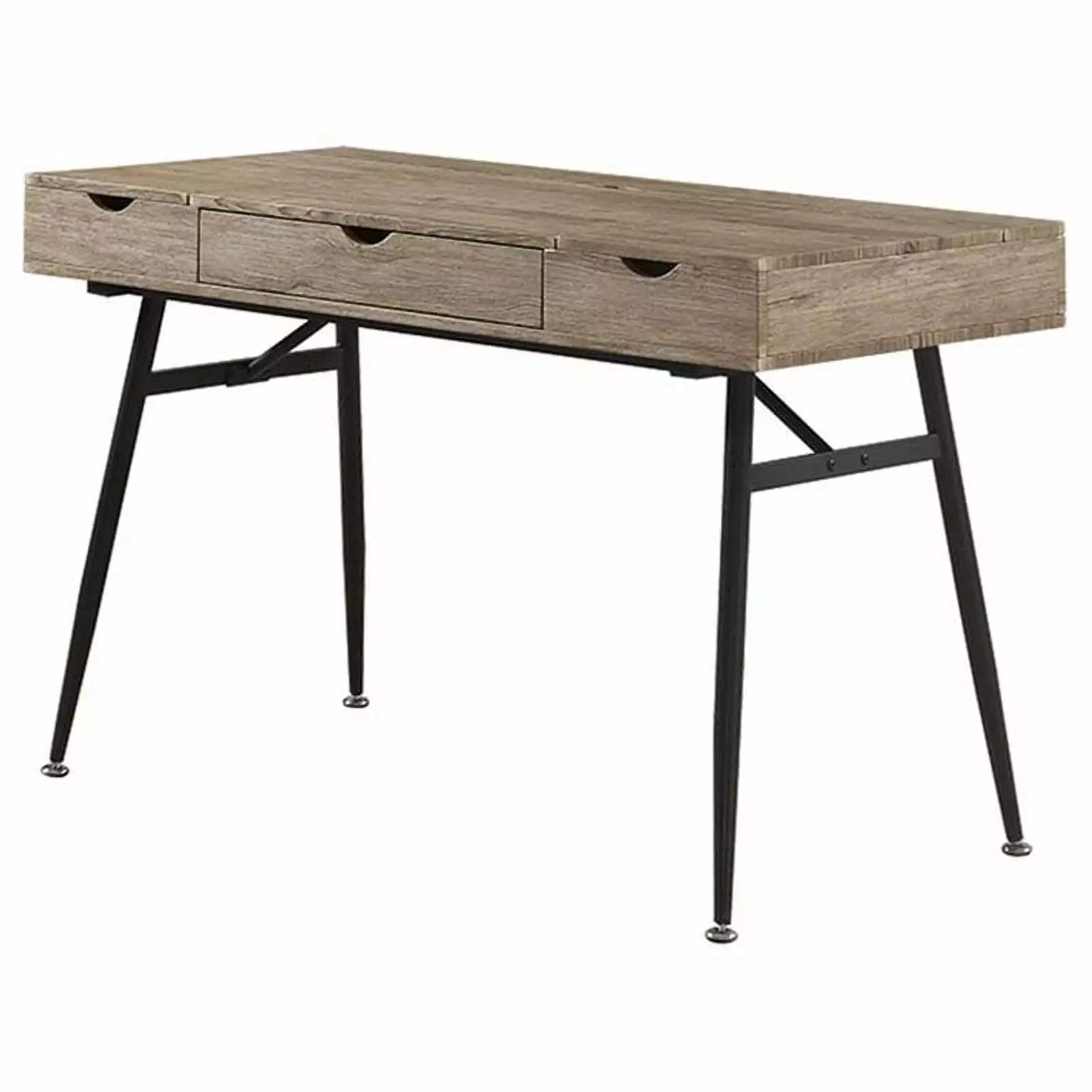 Stonecroft Furniture Adams 1 Drawer Writing Desk Driftwood and Dark Bronze Finish
