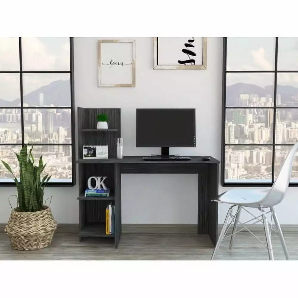 Vilna 120 Smokey Oak Writing Desk Four Shelves Home Office Super Dope