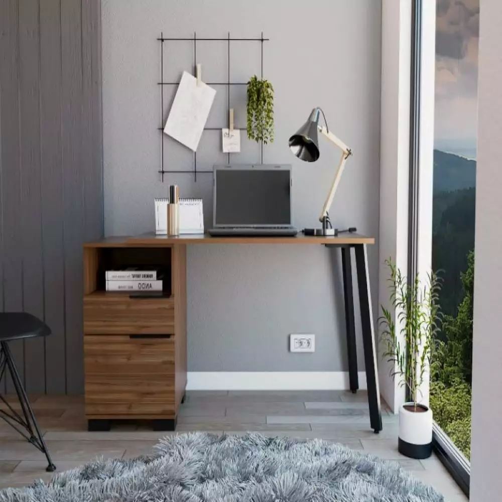 Treevol Furniture Writing Desk Madagascar Two Legs One Drawer Mahogany Finish