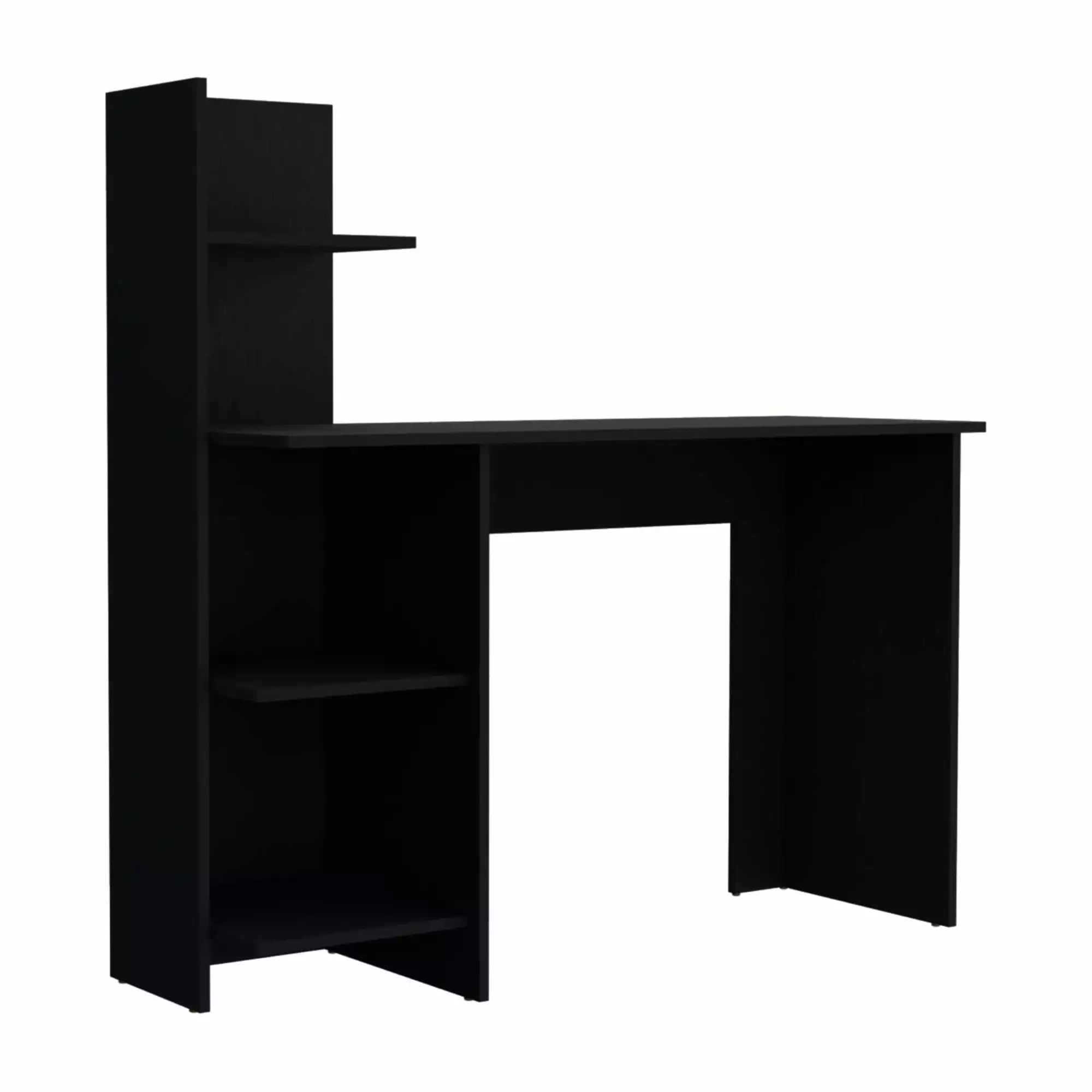 TUHOME Vilna 120 Writing Desk Four Shelves Engineered Wood Black TUHOME Furniture