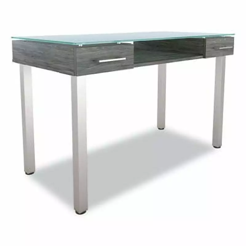 Union and Scale Prestige Glass Writing Desk 47.1 X 23.5 X 29.5 Gray