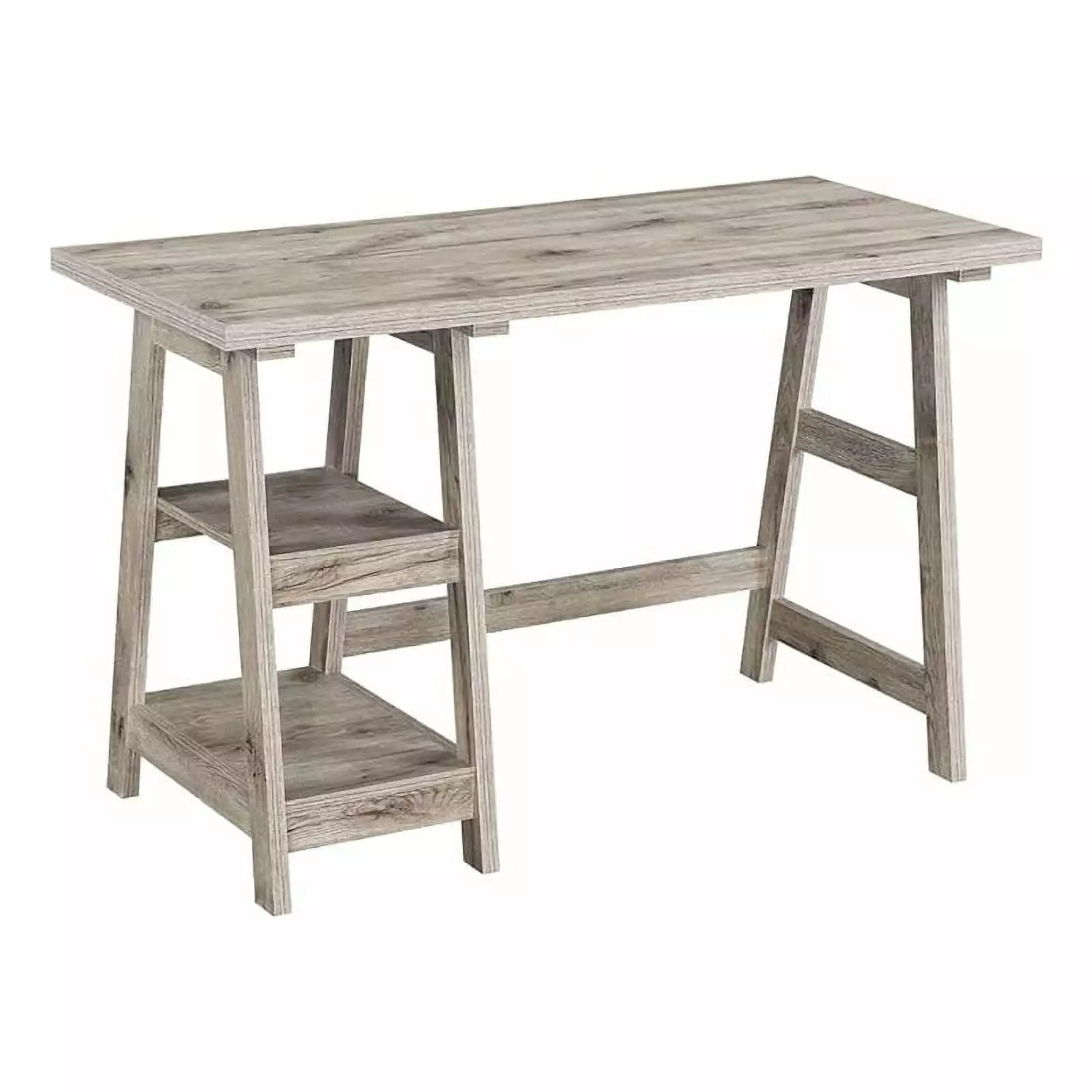 UrbanPro Contemporary Wood Trestle Desk Driftwood Natural