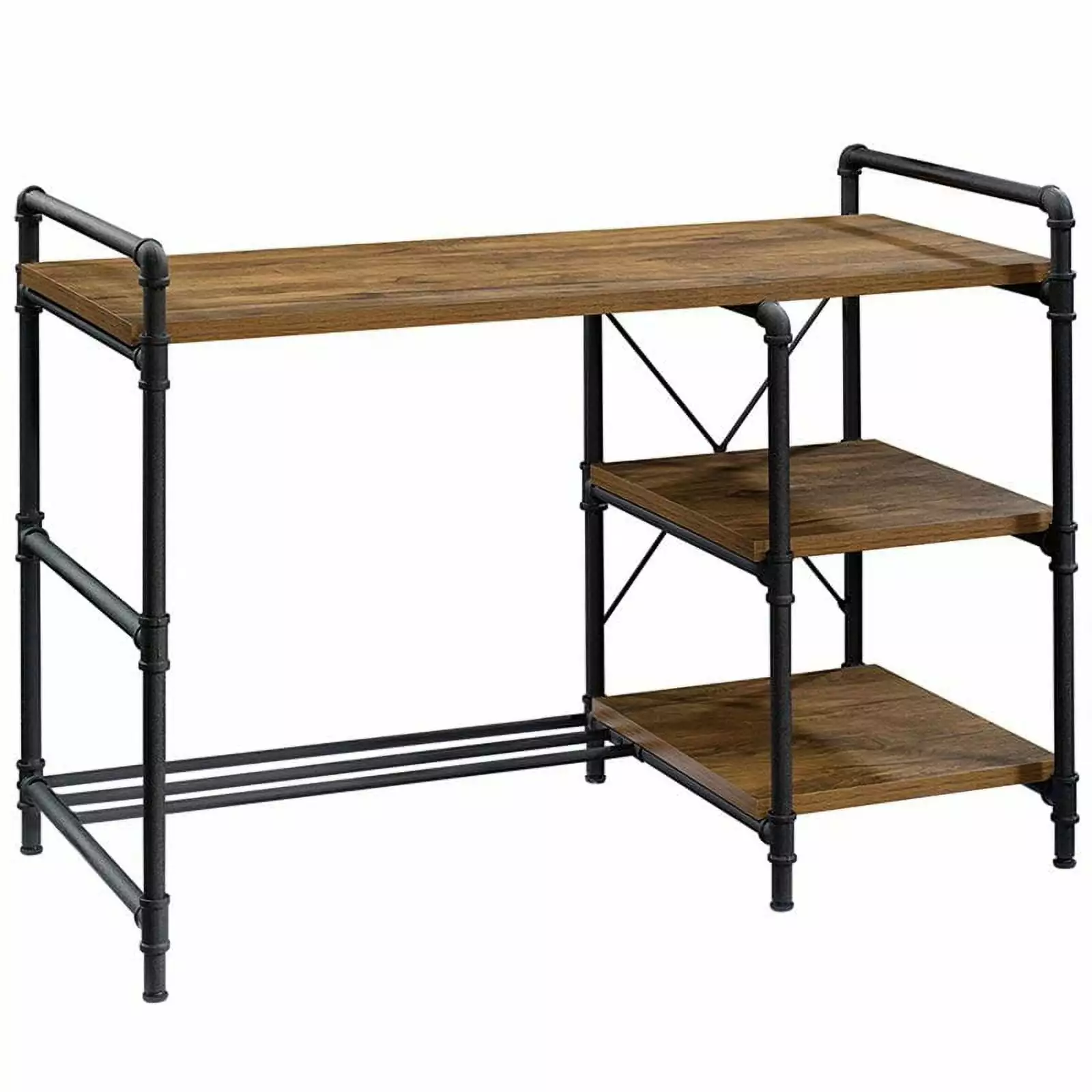 UrbanPro Farmhouse Engineered Wood Writing Desk Checked Oak and Black