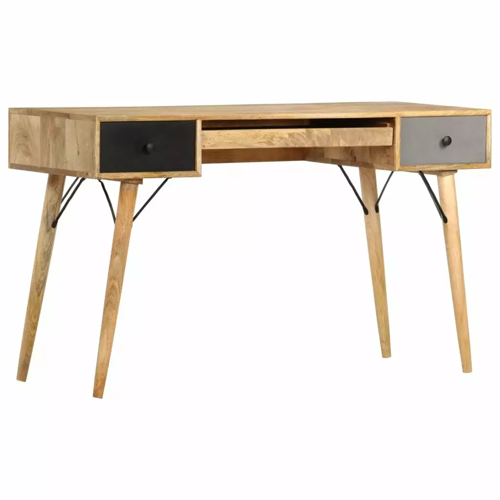 vidaXL Solid Mango Wood Desk Drawers 51.2x19.7x31.5