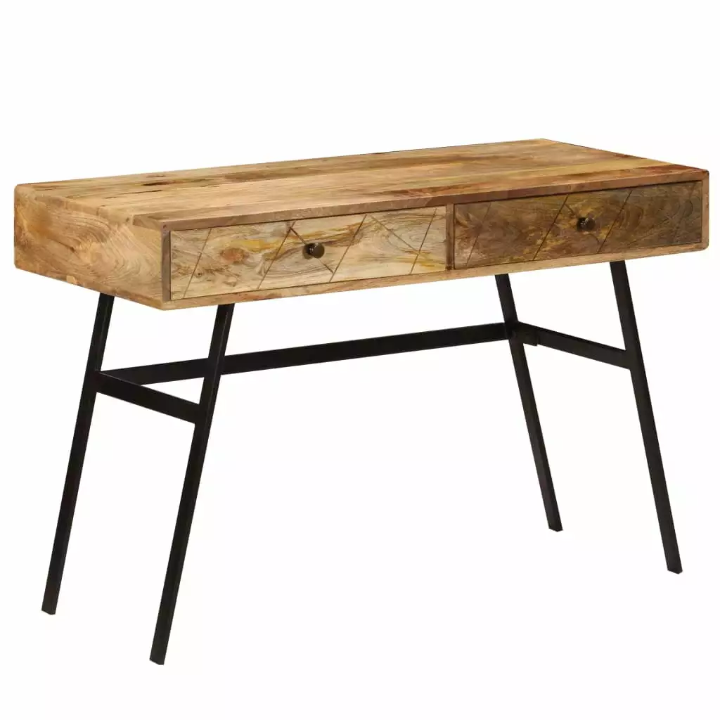 vidaXL Solid Mango Wood Writing Desk Drawers 43.3x19.7x29.9 Inches