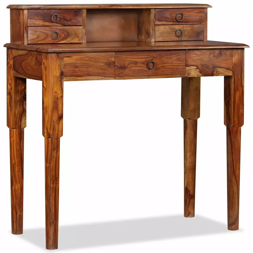 vidaXL Writing Desk 5 Drawers Solid Sheesham Wood 35.4x15.7x35.4