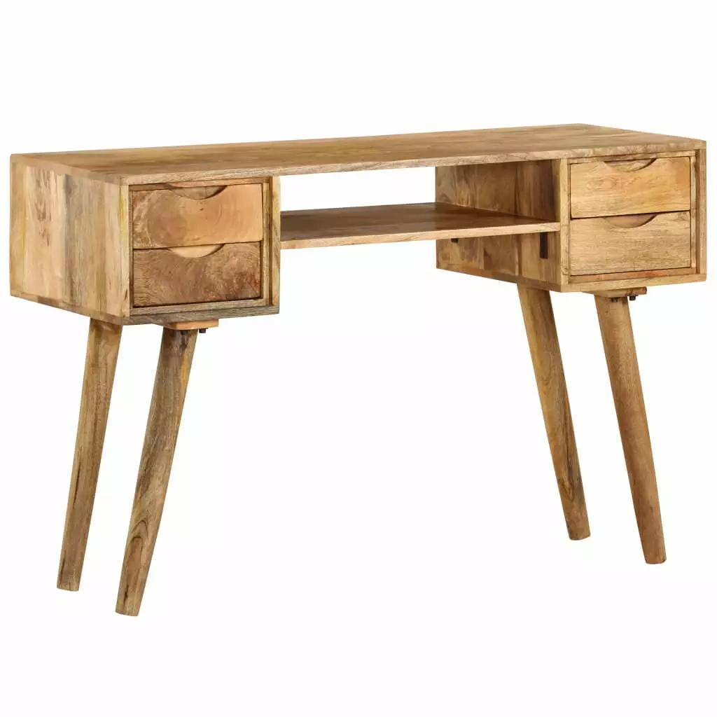 vidaXL Writing Desk Solid Mango Wood 45.3x18.5x29.9 Rustic Office Table
