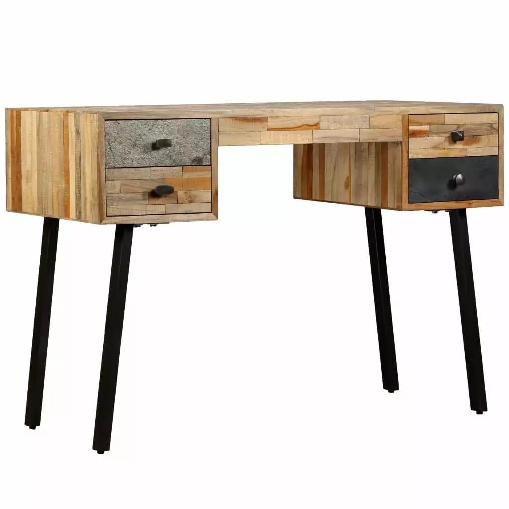 vidaXL Writing Desk Solid Reclaimed Teak 43.3x19.6x29.9 - Eco-Friendly Home Office Desk