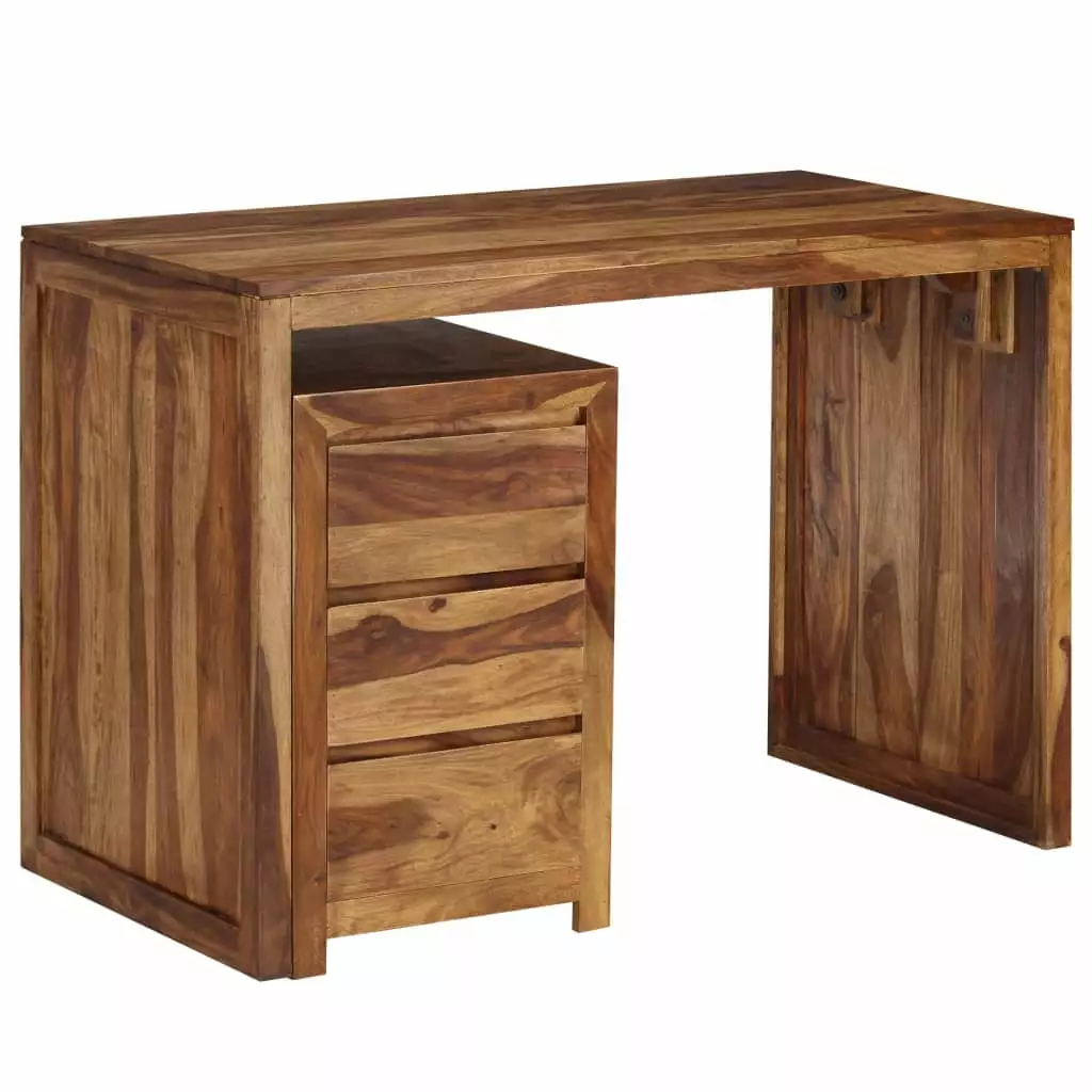 vidaXL Writing Table Solid Sheesham Wood 43.3x21.7x29.9